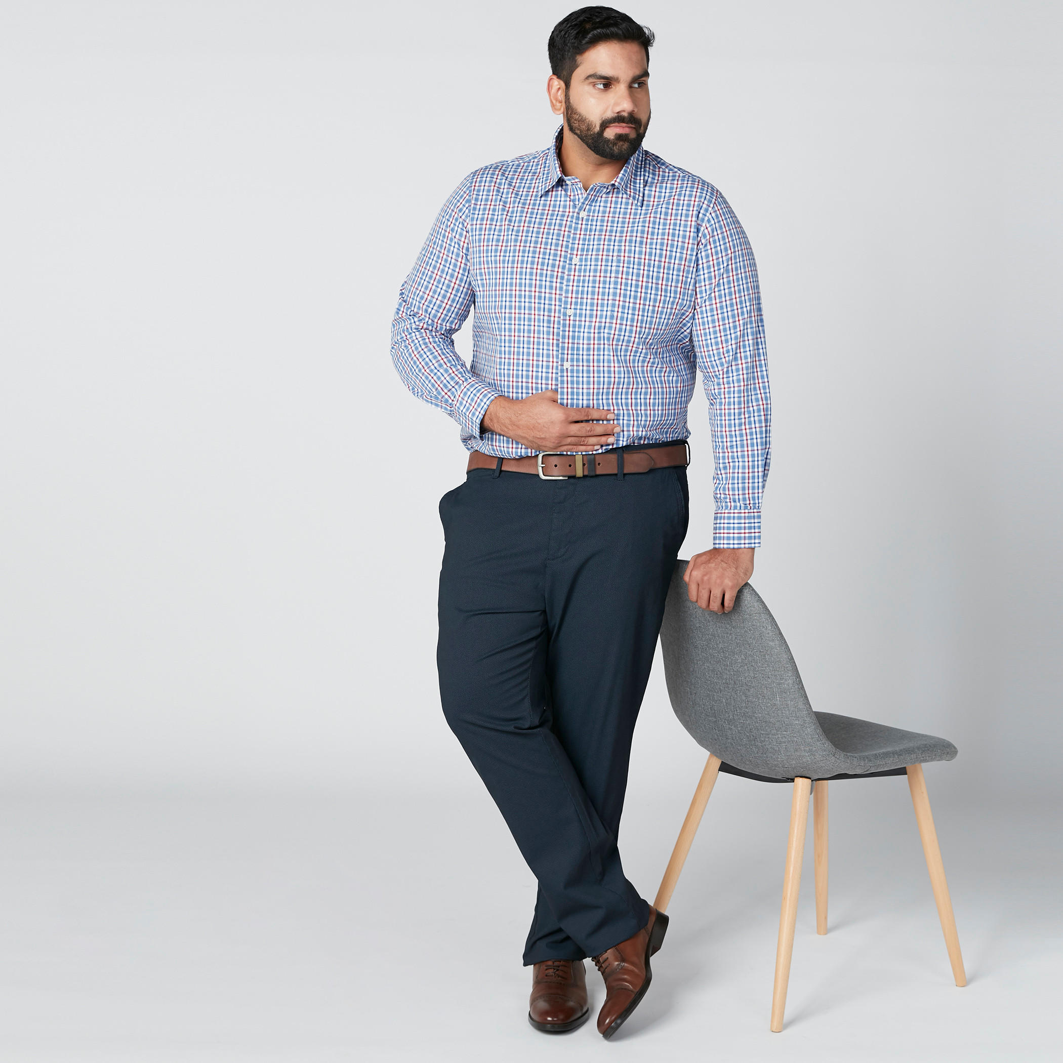 بنطال خصر متوسط بجيوب وعروات حزام-men-clothing-bottoms-trousersandchinos-trousers-image-2