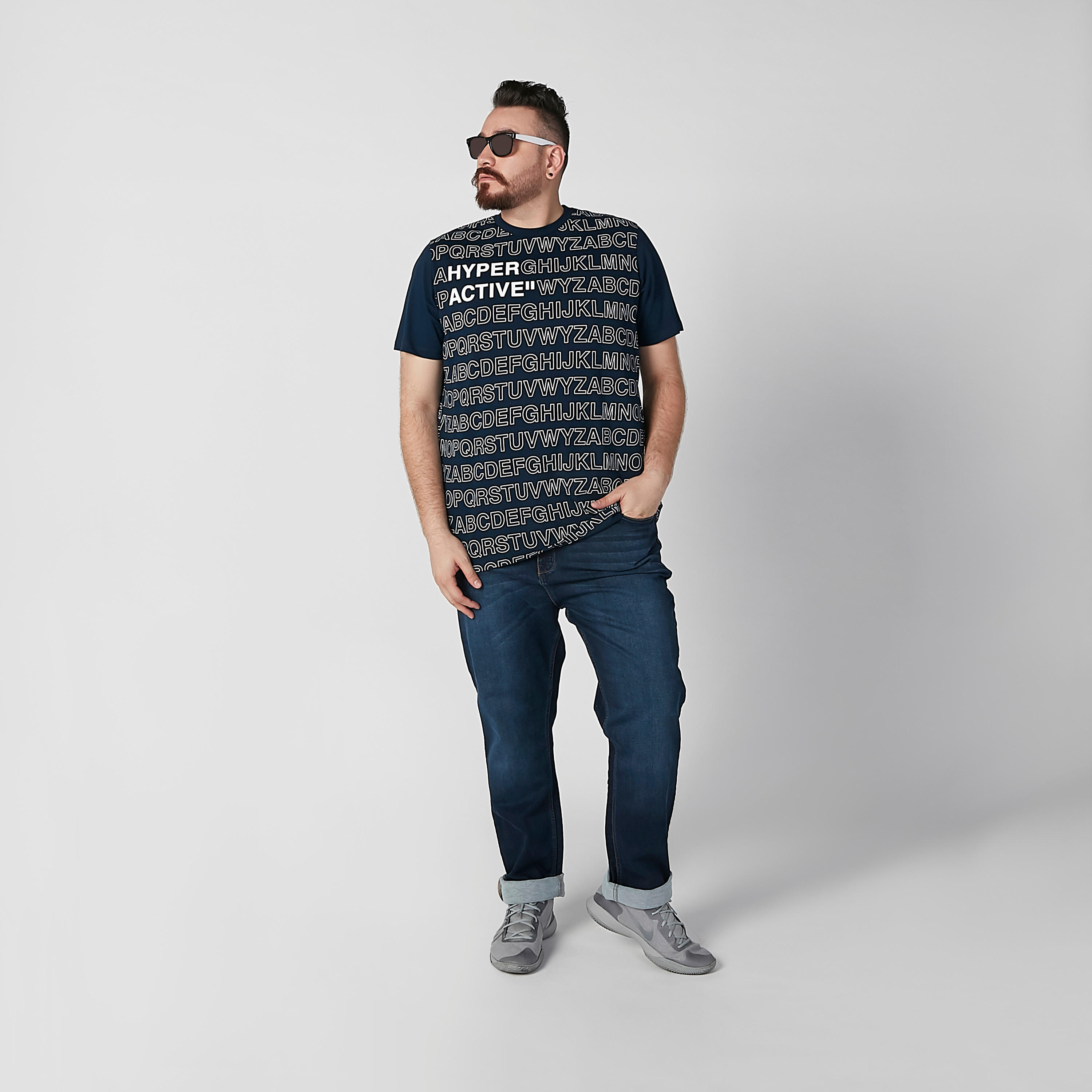 Printed T-shirt with Round Neck and Short Sleeves-men-clothing-tshirtsandpolos-tshirts-image-3