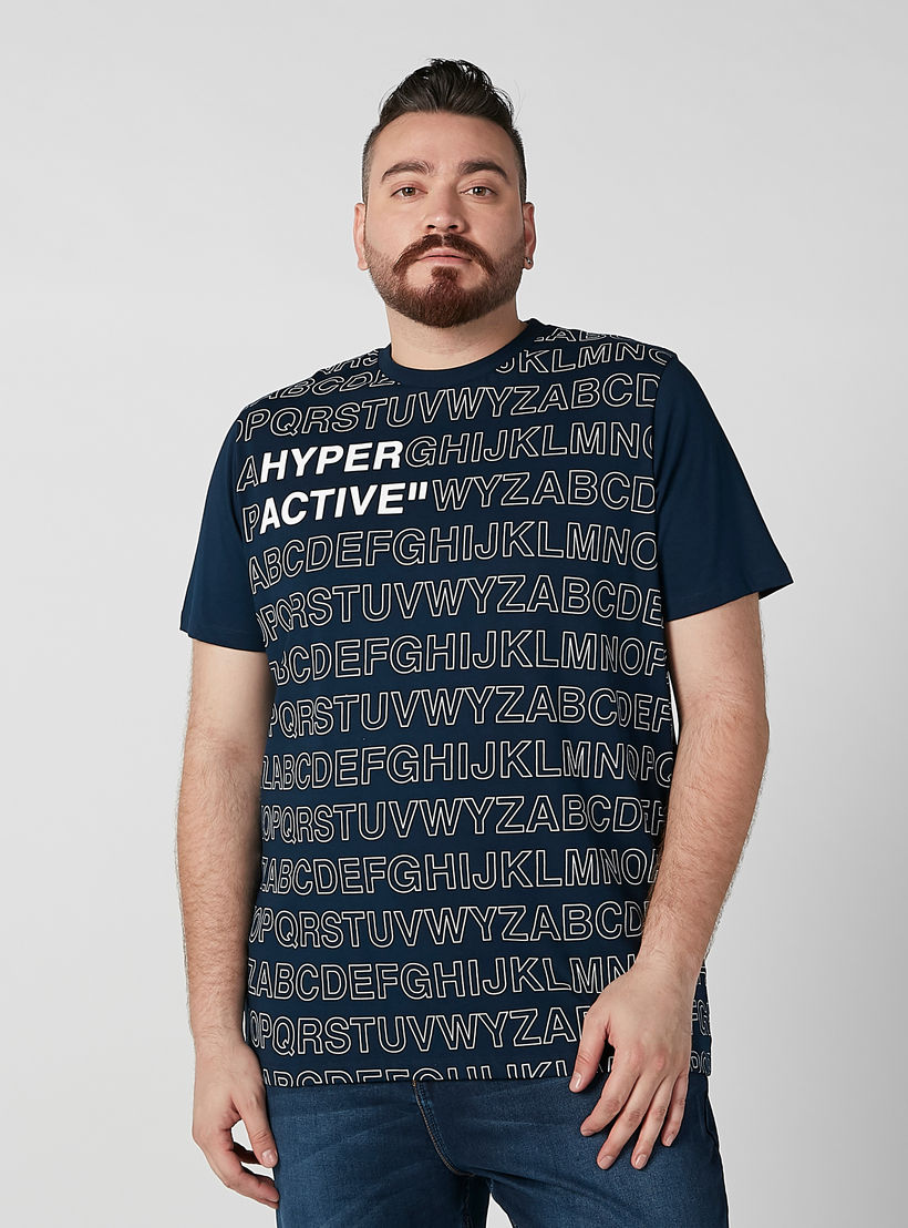 Printed T-shirt with Round Neck and Short Sleeves-men-clothing-tshirtsandpolos-tshirts-image-2