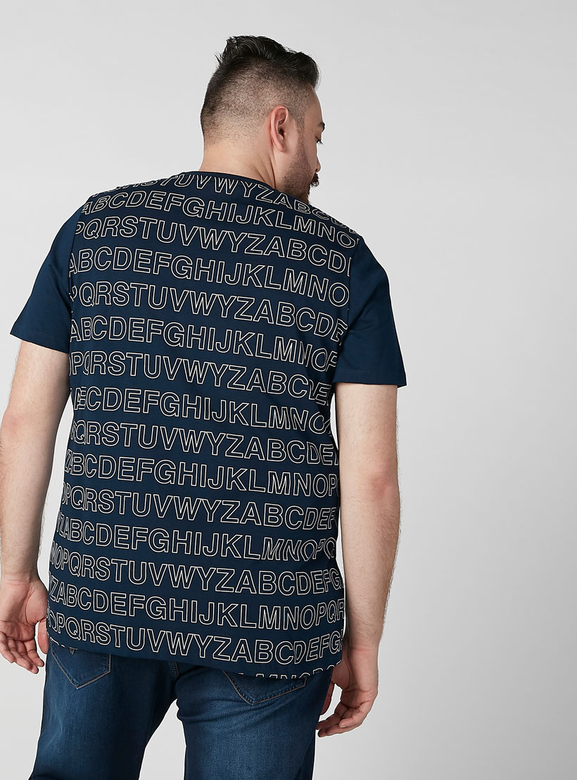 Printed T-shirt with Round Neck and Short Sleeves-men-clothing-tshirtsandpolos-tshirts-image-4