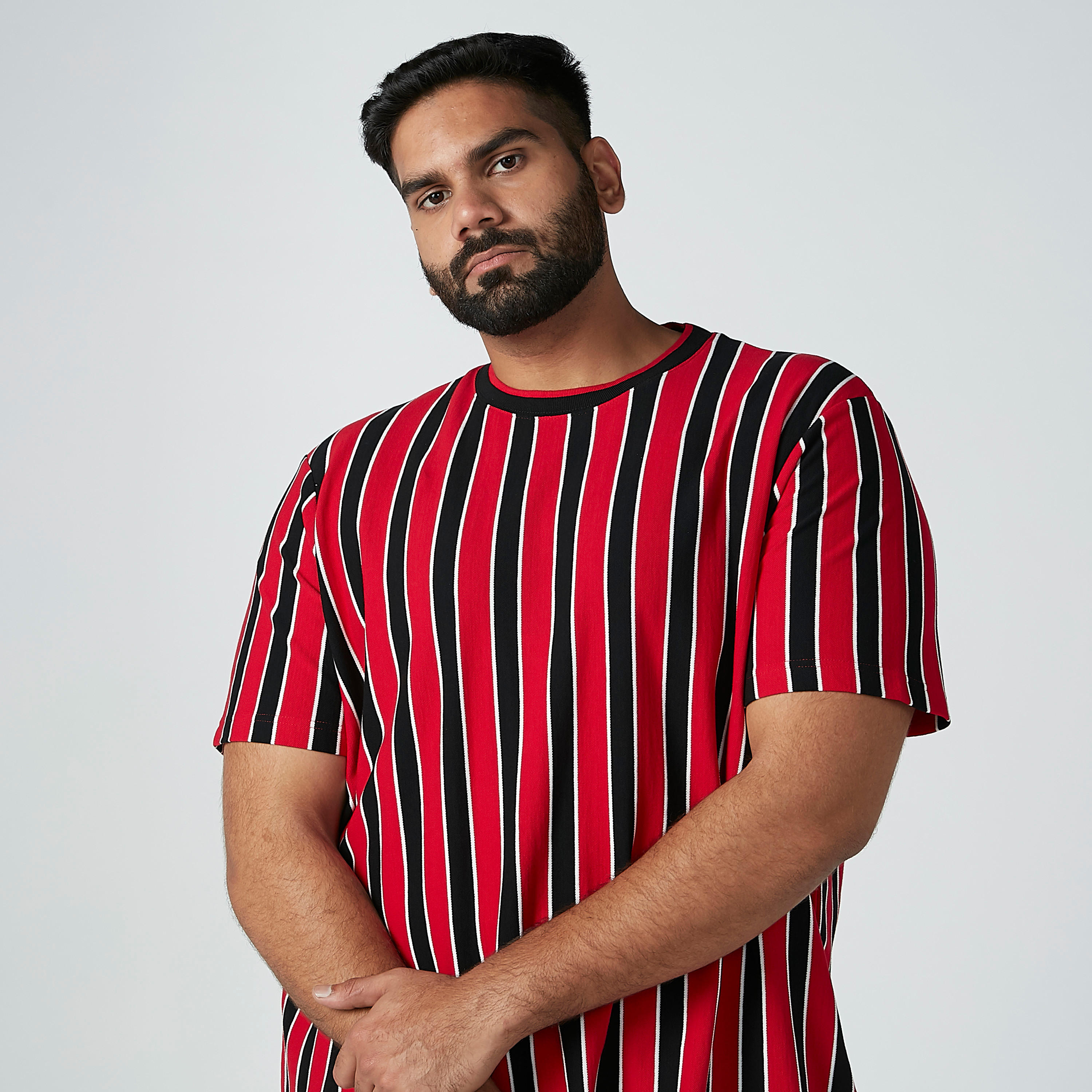 Striped T-shirt with Crew Neck and Short Sleeves-men-clothing-tshirtsandpolos-tshirts-image-1