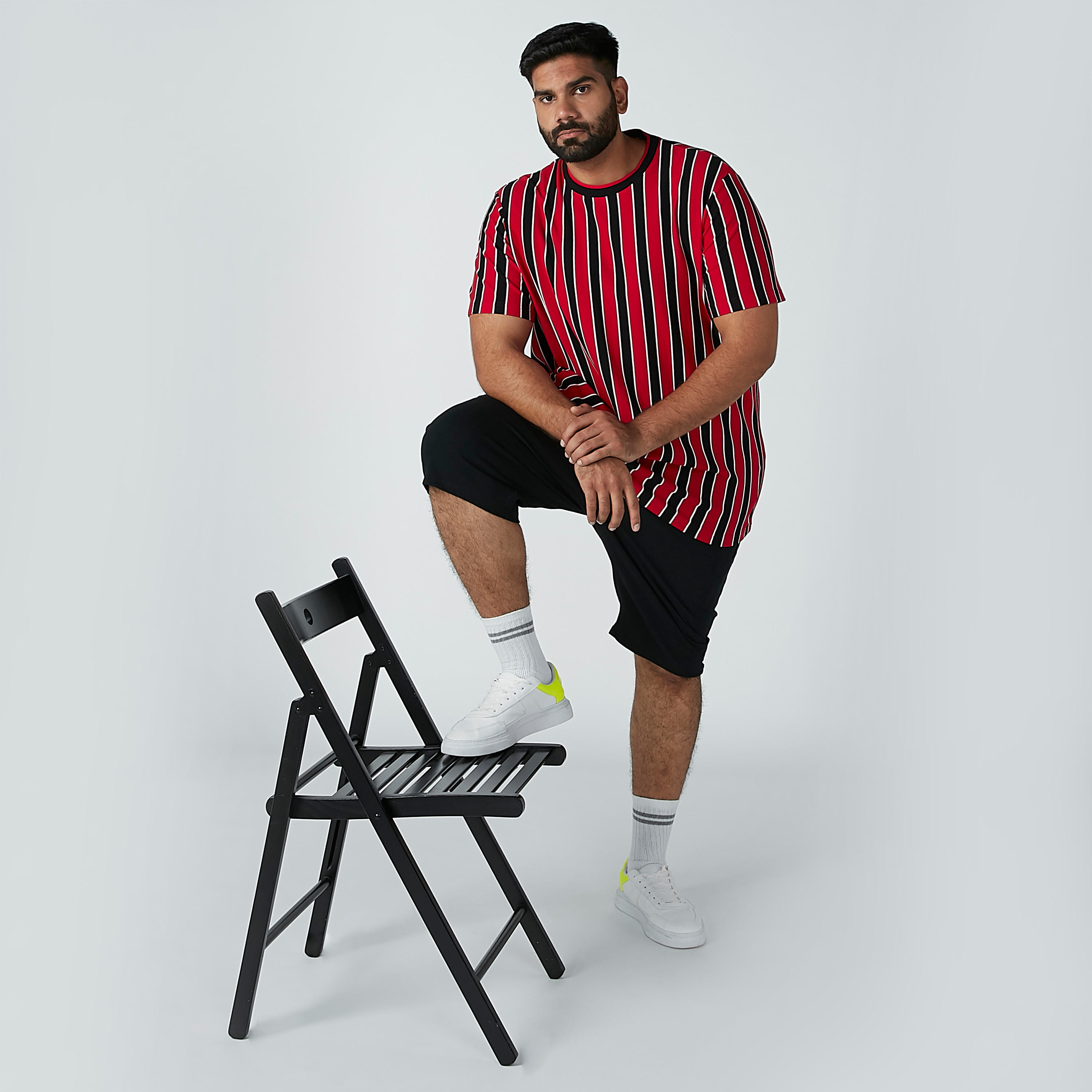 Striped T-shirt with Crew Neck and Short Sleeves-men-clothing-tshirtsandpolos-tshirts-image-2