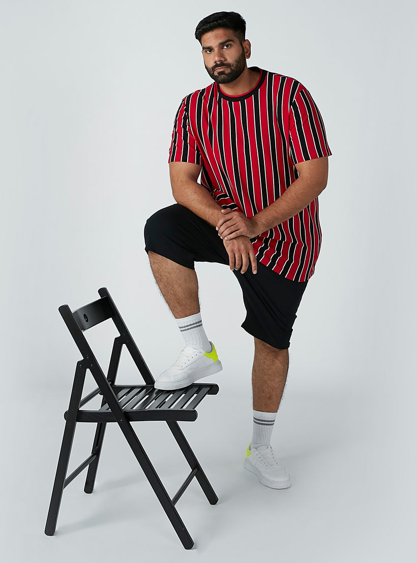 Striped T-shirt with Crew Neck and Short Sleeves-men-clothing-tshirtsandpolos-tshirts-image-2