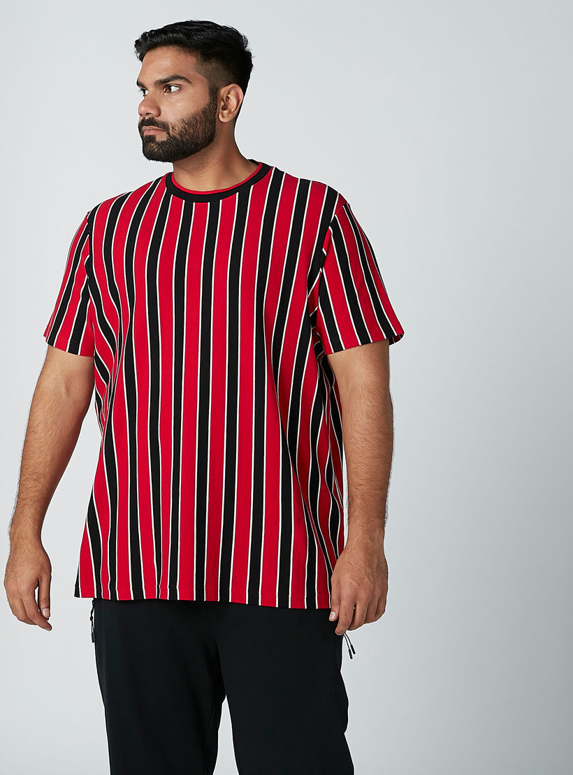 Striped T-shirt with Crew Neck and Short Sleeves-men-clothing-tshirtsandpolos-tshirts-image-3