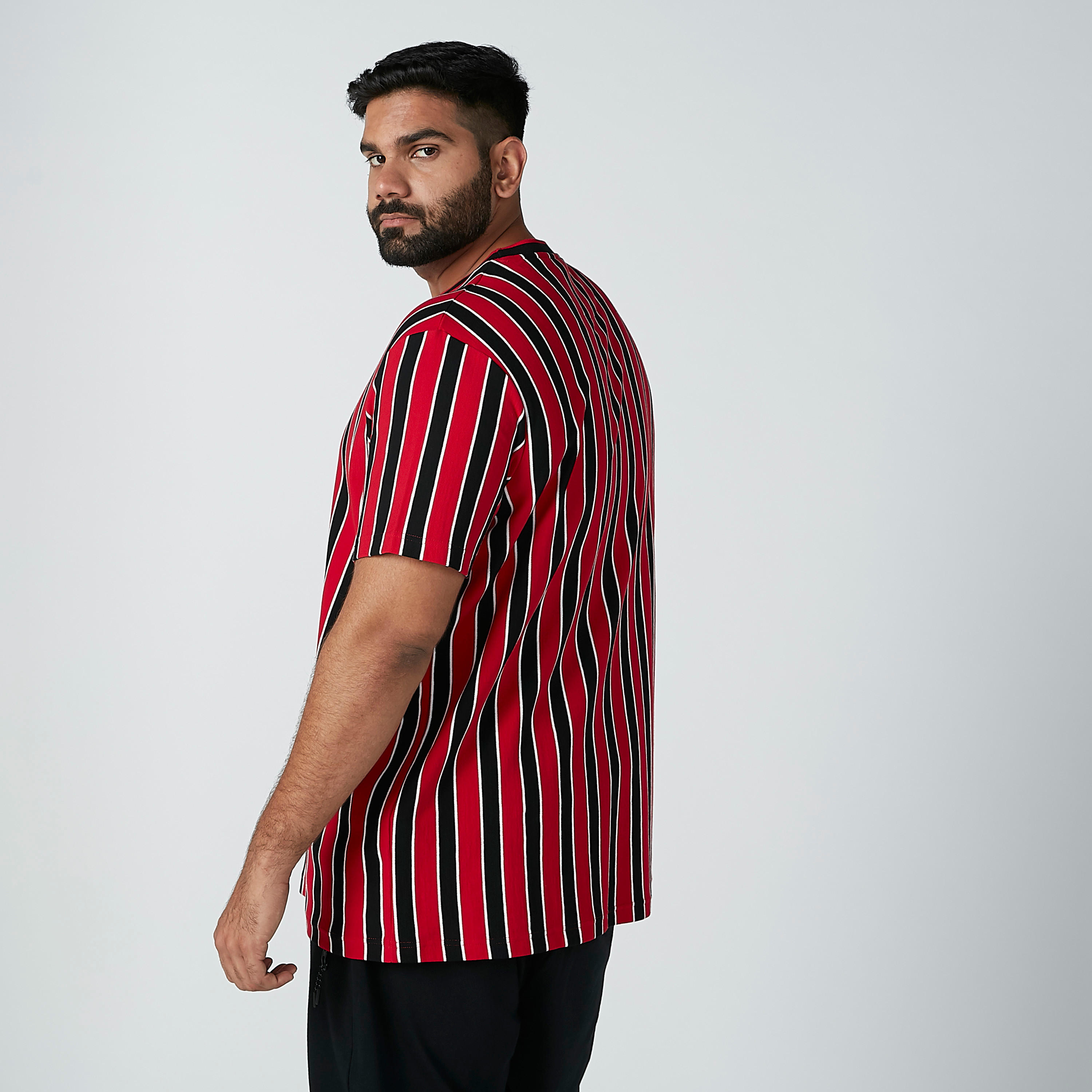 Striped T-shirt with Crew Neck and Short Sleeves-men-clothing-tshirtsandpolos-tshirts-image-4