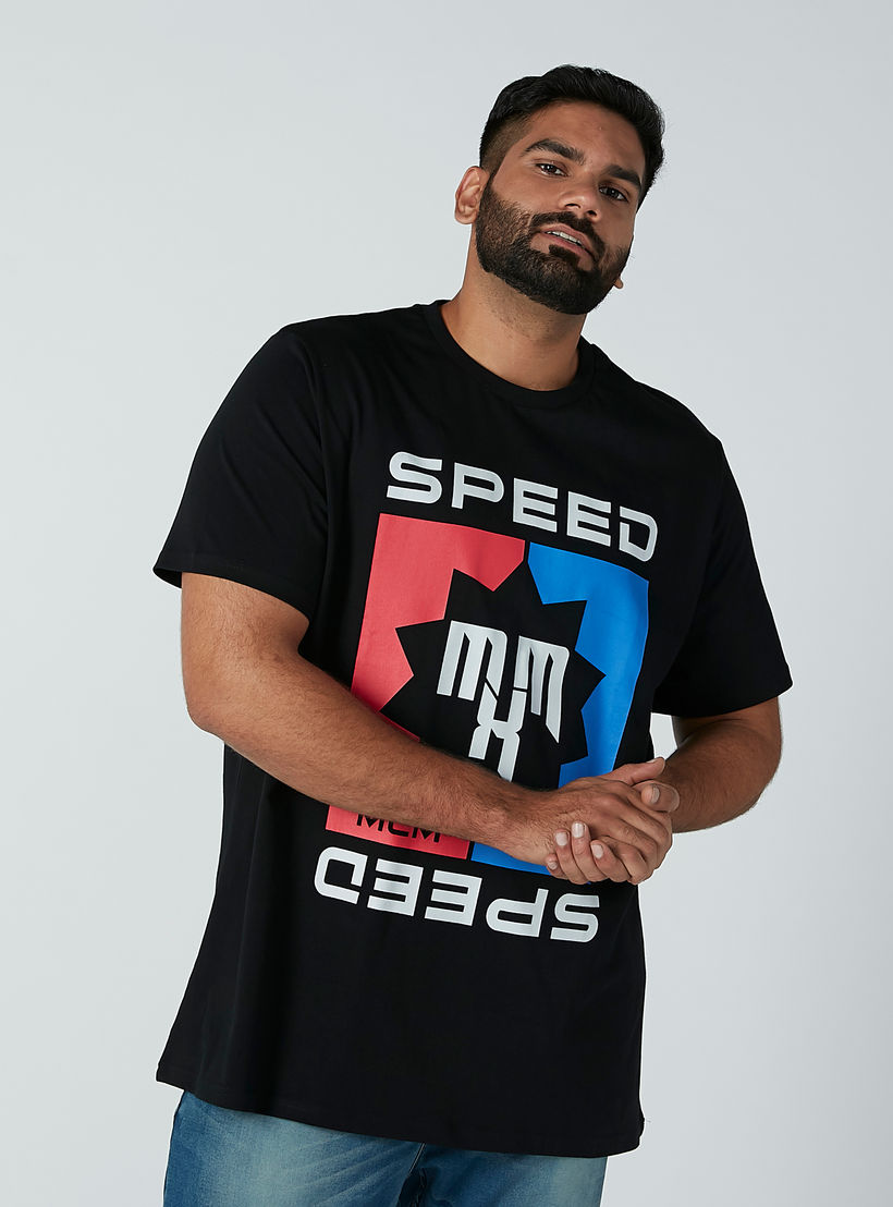 Sustainable Printed T-shirt with Crew Neck and Short Sleeves-men-clothing-tshirtsandpolos-tshirts-image-2