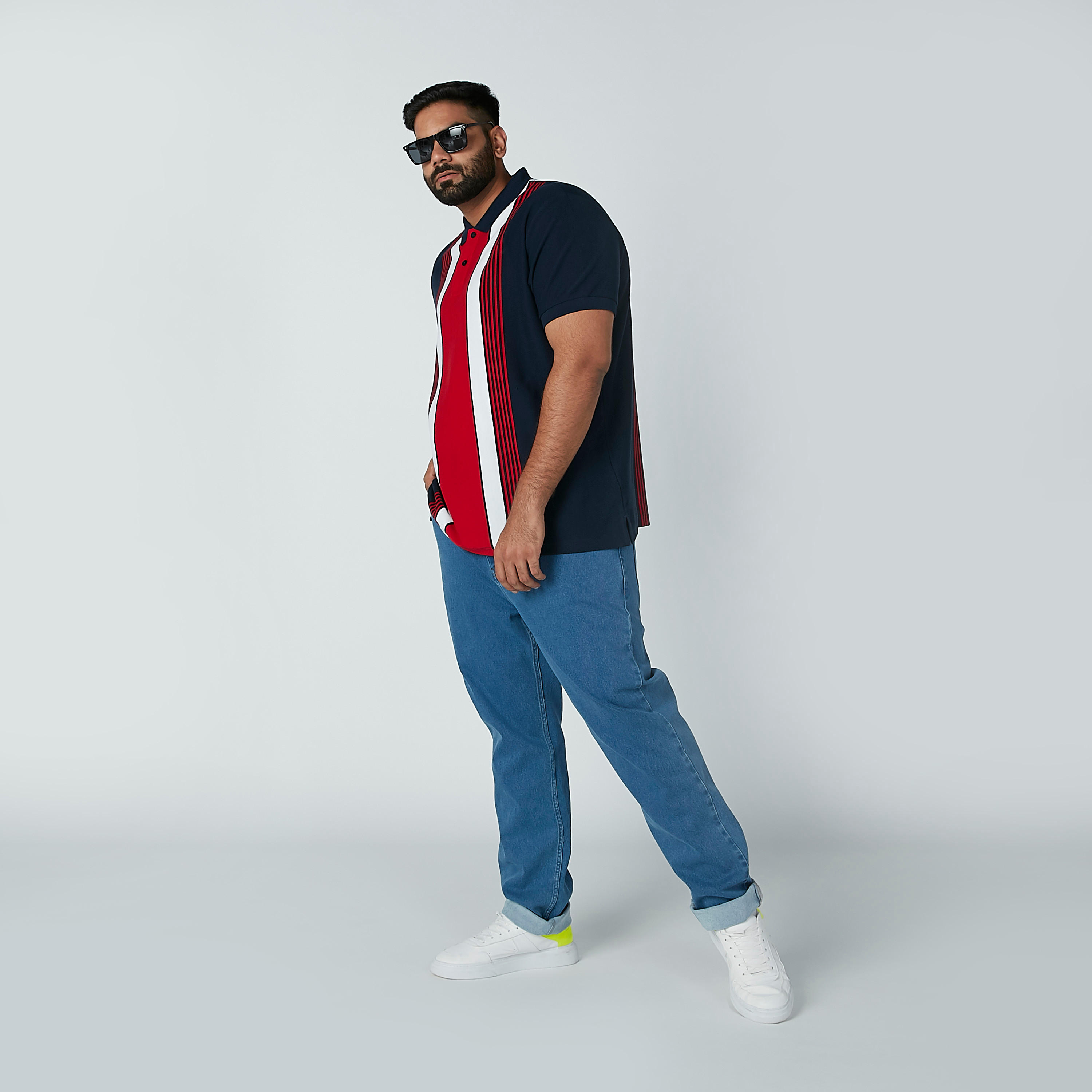 تيشيرت مقلّم بياقة بولو وأكمام قصيرة-men-clothing-tshirtsandpolos-polos-image-1