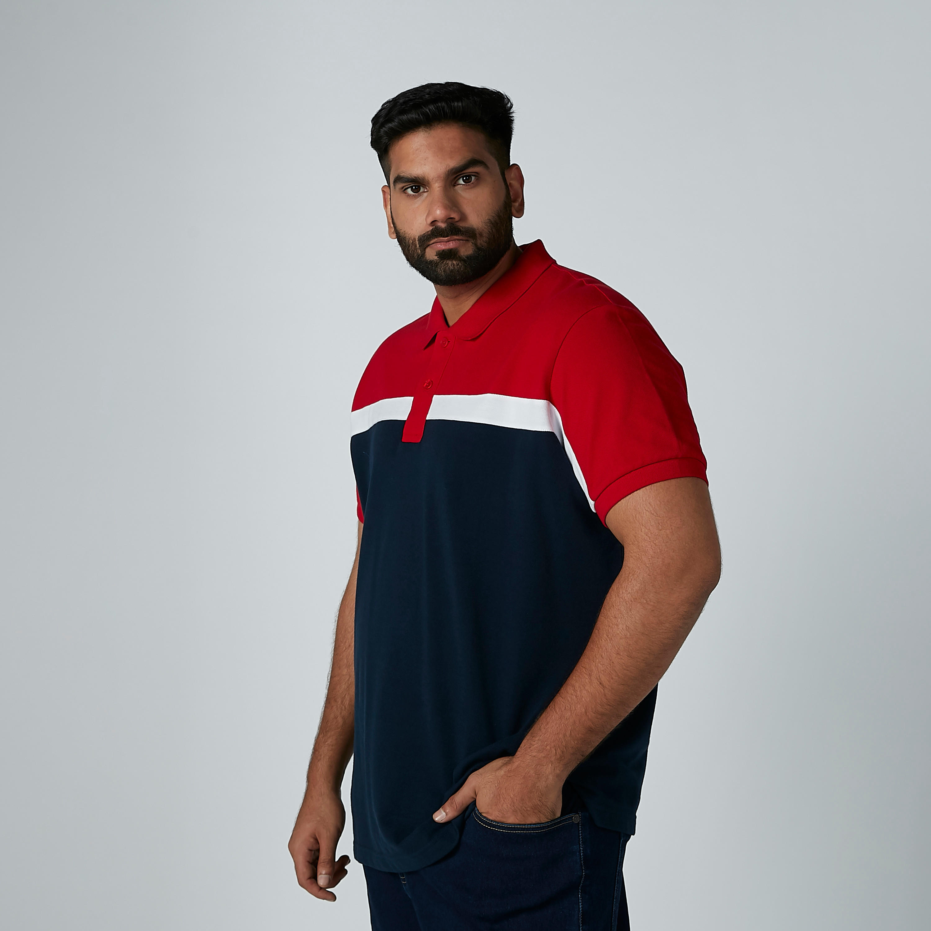 Sustainable Polo Neck Slim-Fit T-shirt with Short Sleeves-men-clothing-tshirtsandpolos-polos-image-1