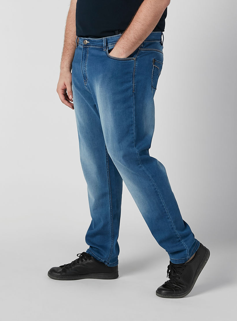 بنطلون جينز سادة بجيوب وحلقات للحزام-men-clothing-bottoms-jeans-image-3