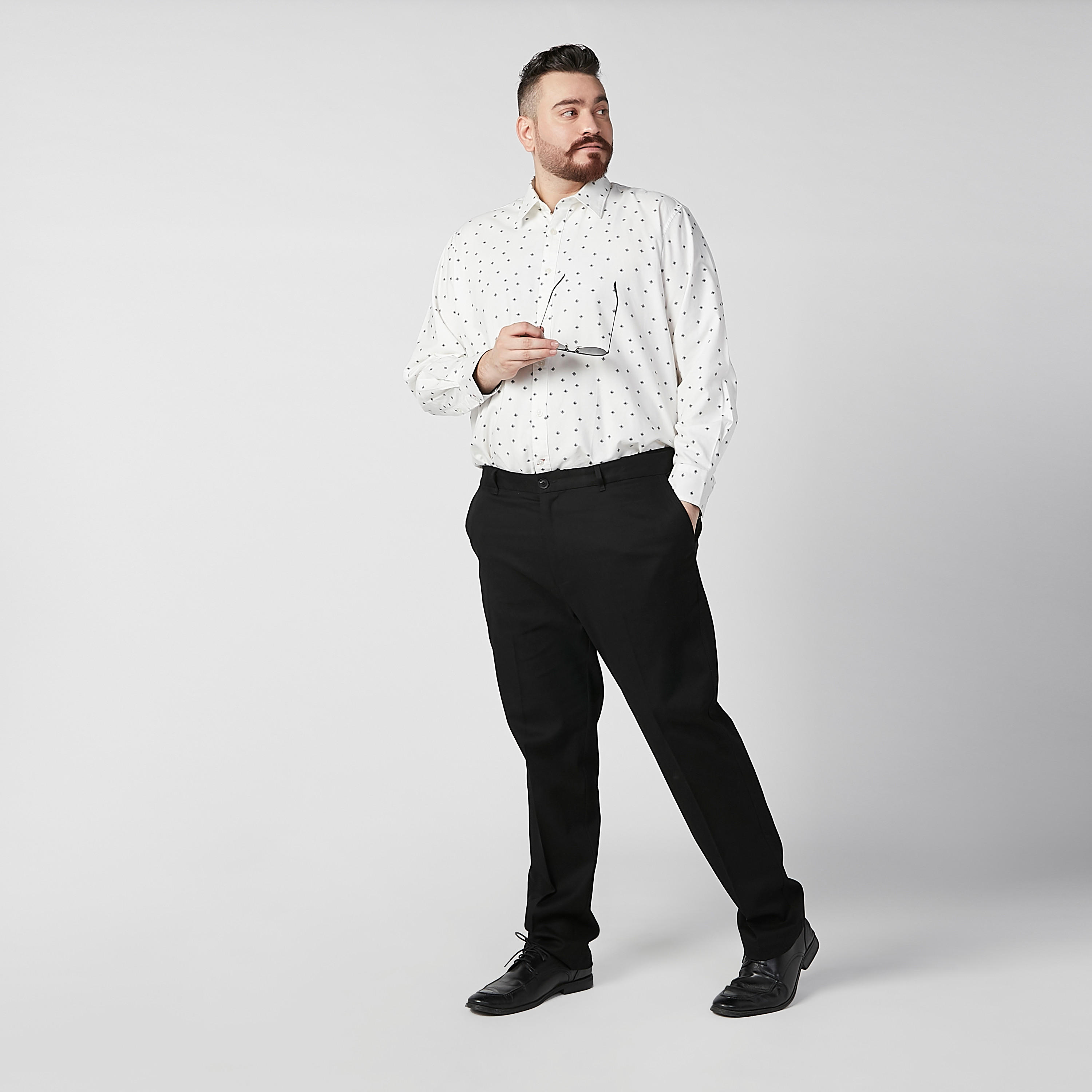 قميص بياقة عاديّة وأكمام طويلة وطبعات-men-clothing-shirts-image-1