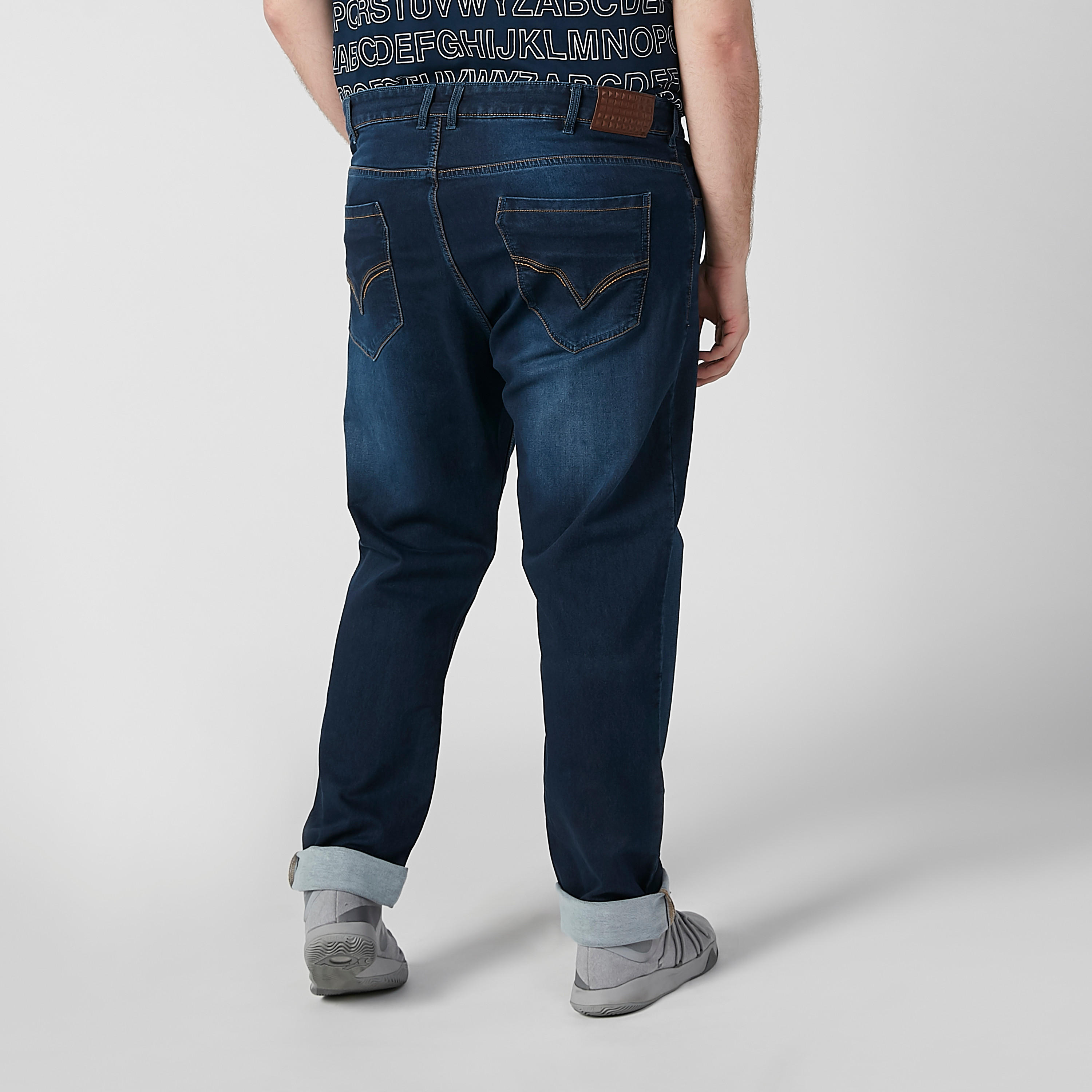 بنطلون جينز سادة بجيوب وحلقات للحزام-men-clothing-bottoms-jeans-image-4