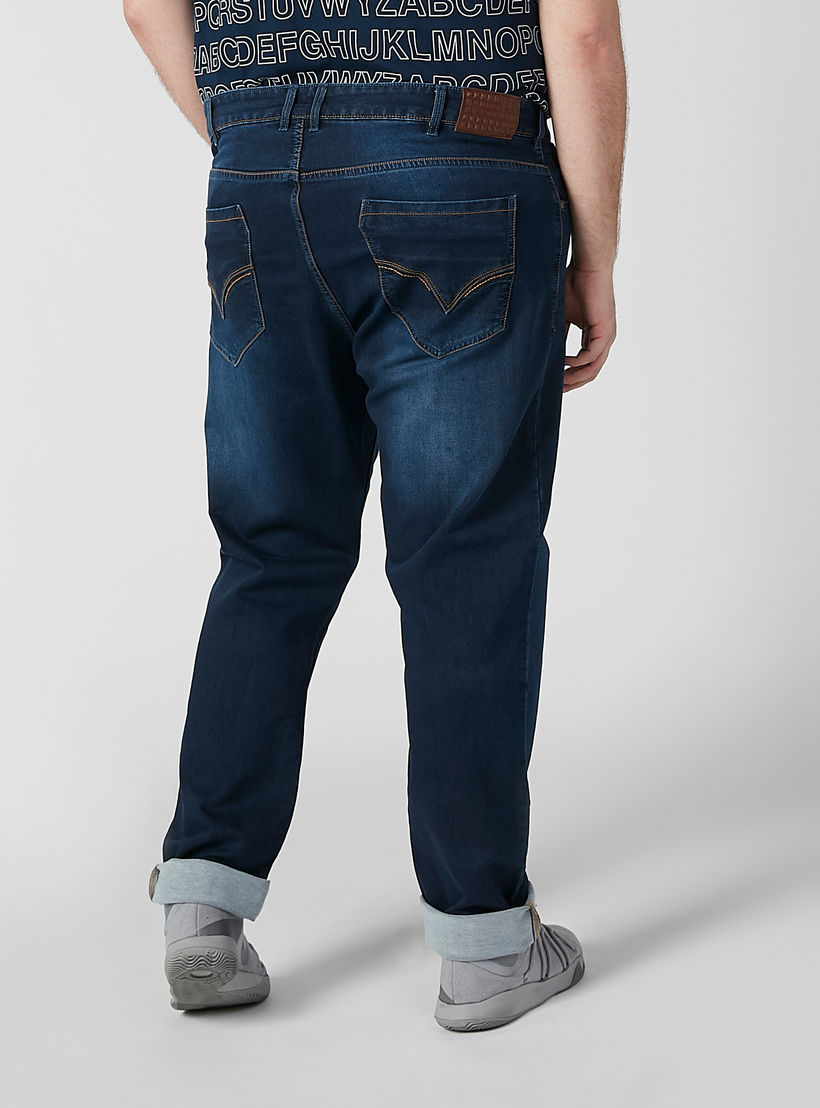 بنطلون جينز سادة بجيوب وحلقات للحزام-men-clothing-bottoms-jeans-image-4