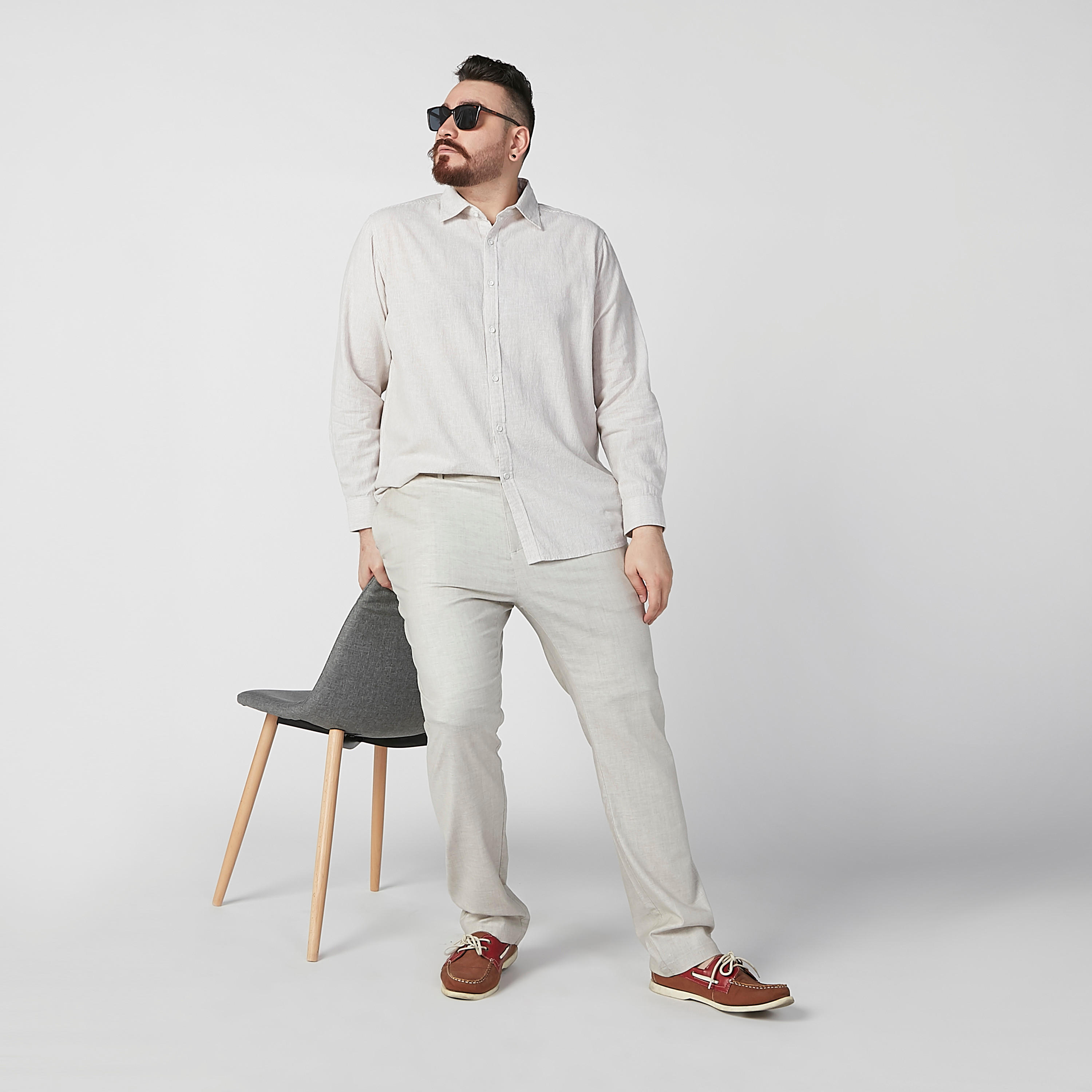 بنطلون رسمي سادة بجيوب وحلقات للحزام-men-clothing-bottoms-trousersandchinos-trousers-image-4