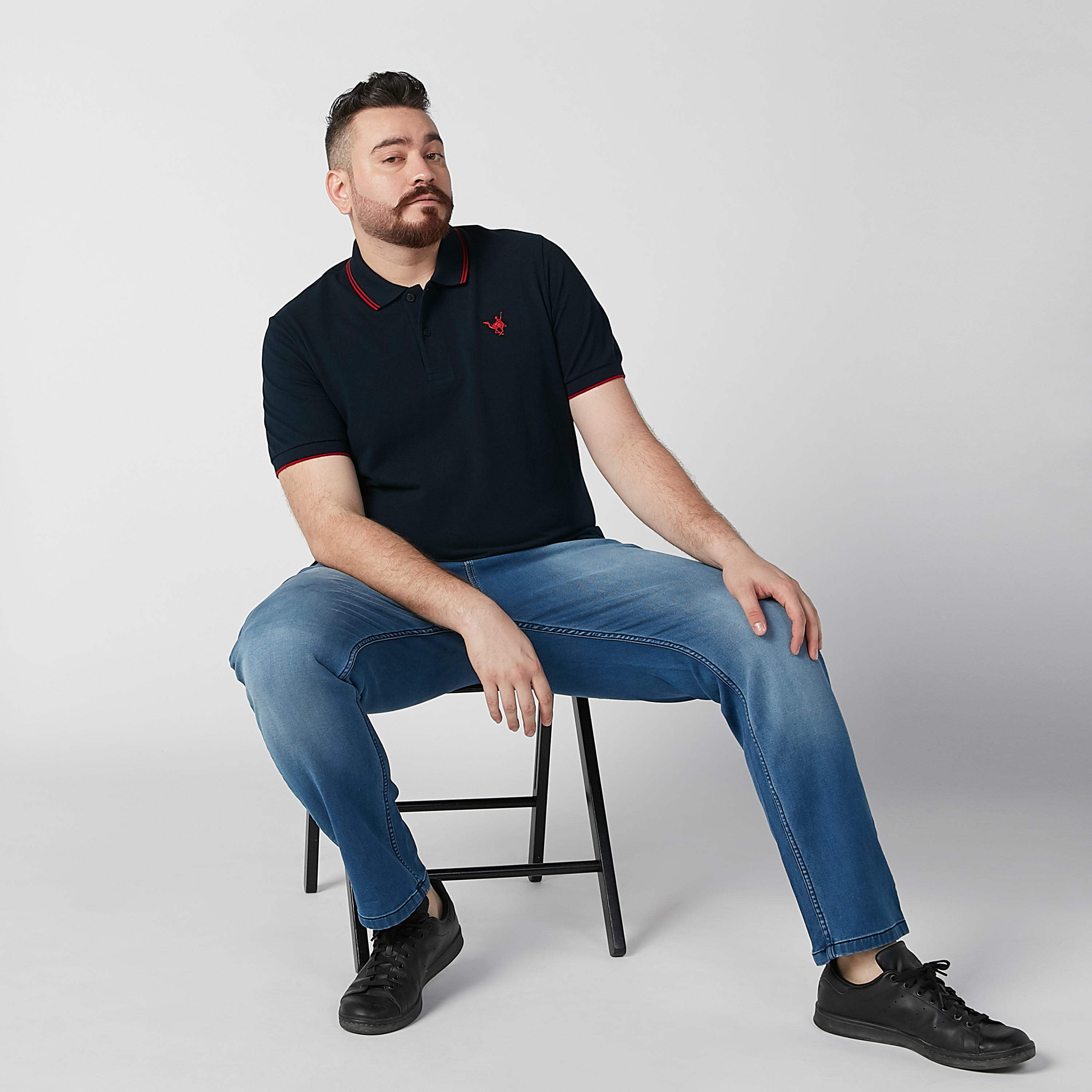 تيشيرت بولو بارز الملمس بأكمام قصيرة-men-clothing-tshirtsandpolos-polos-image-1