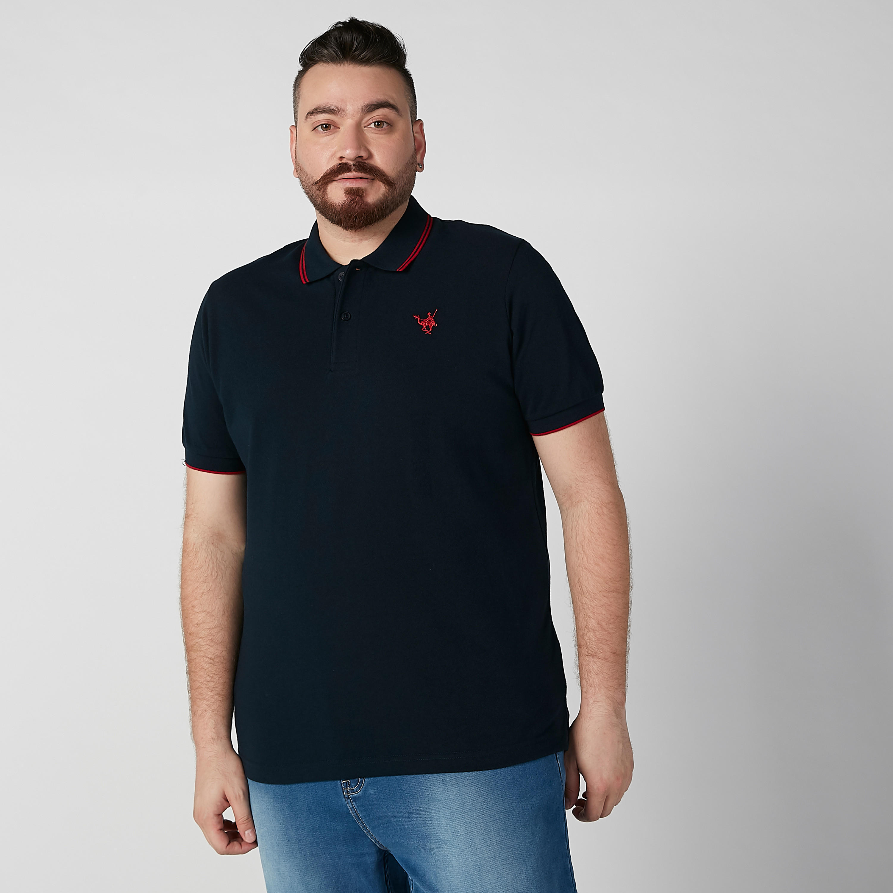 تيشيرت بولو بارز الملمس بأكمام قصيرة-men-clothing-tshirtsandpolos-polos-image-2
