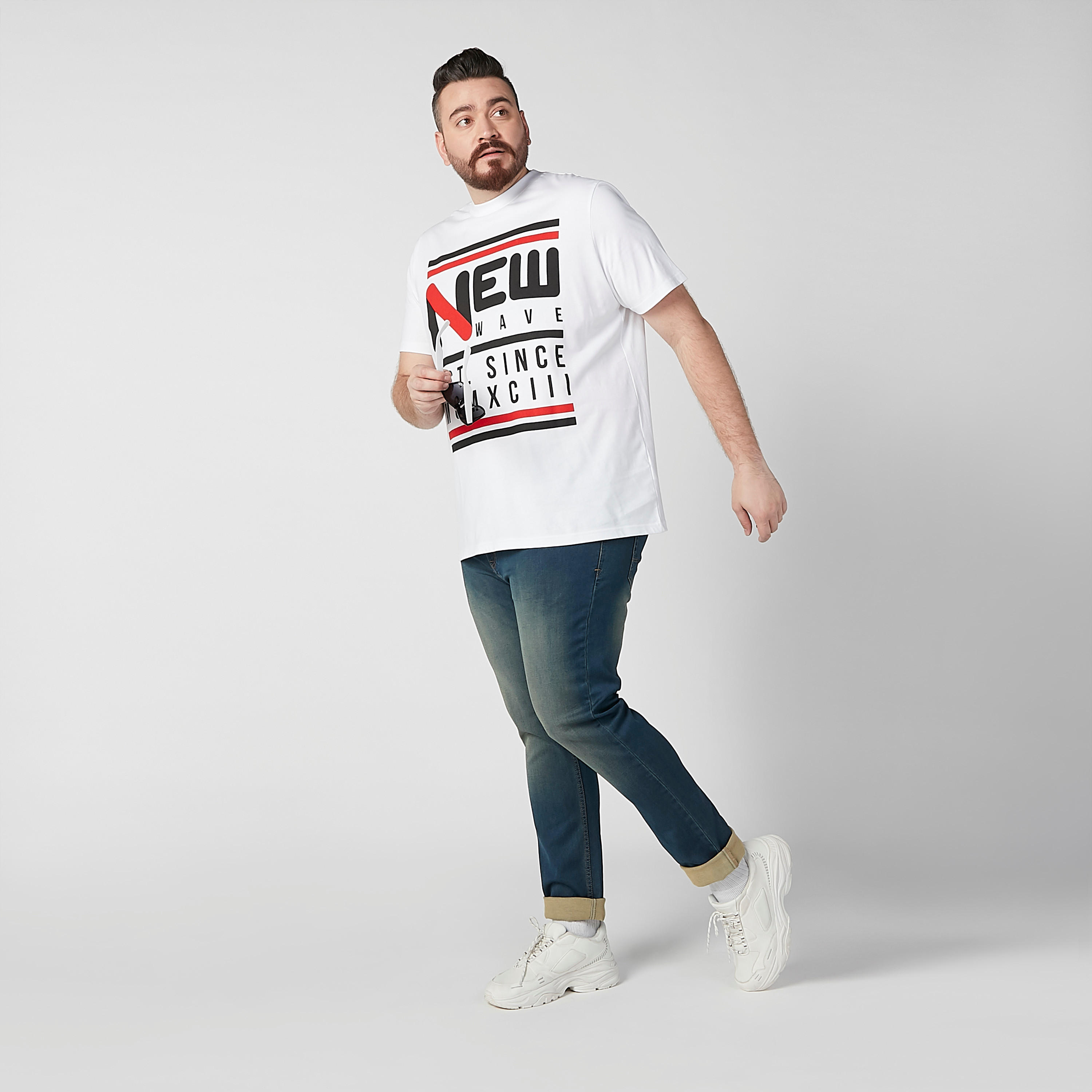 Printed T-shirt with Crew Neck and Short Sleeves-men-clothing-tshirtsandpolos-tshirts-image-2