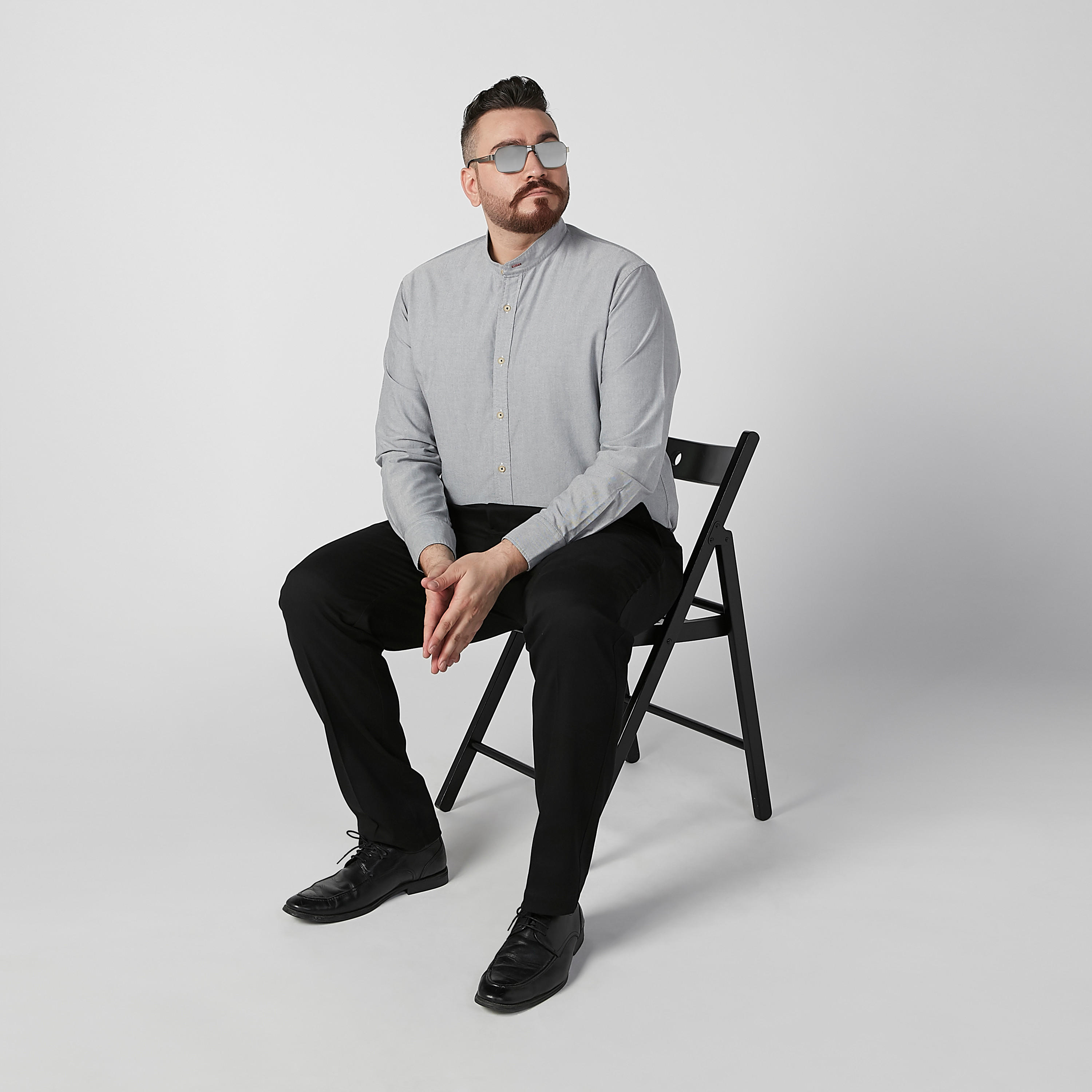قميص سادة بياقة ماندارين وأكمام طويلة-men-clothing-shirts-image-3
