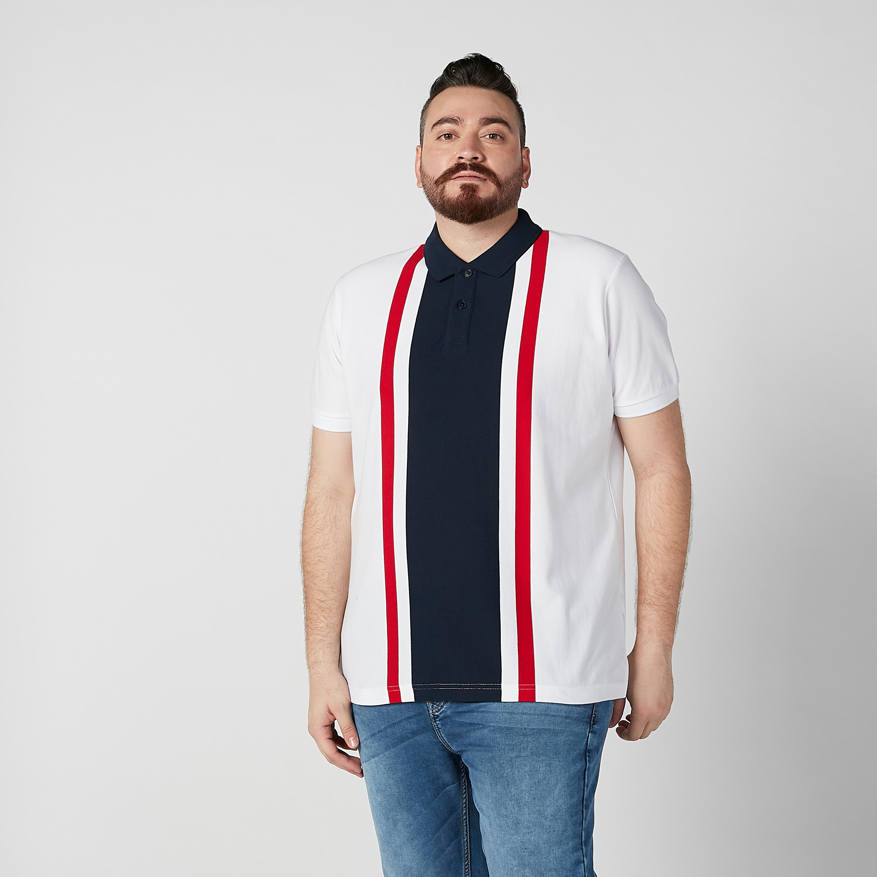 تيشيرت بولو مخطط بأكمام قصيرة-men-clothing-tshirtsandpolos-polos-image-4
