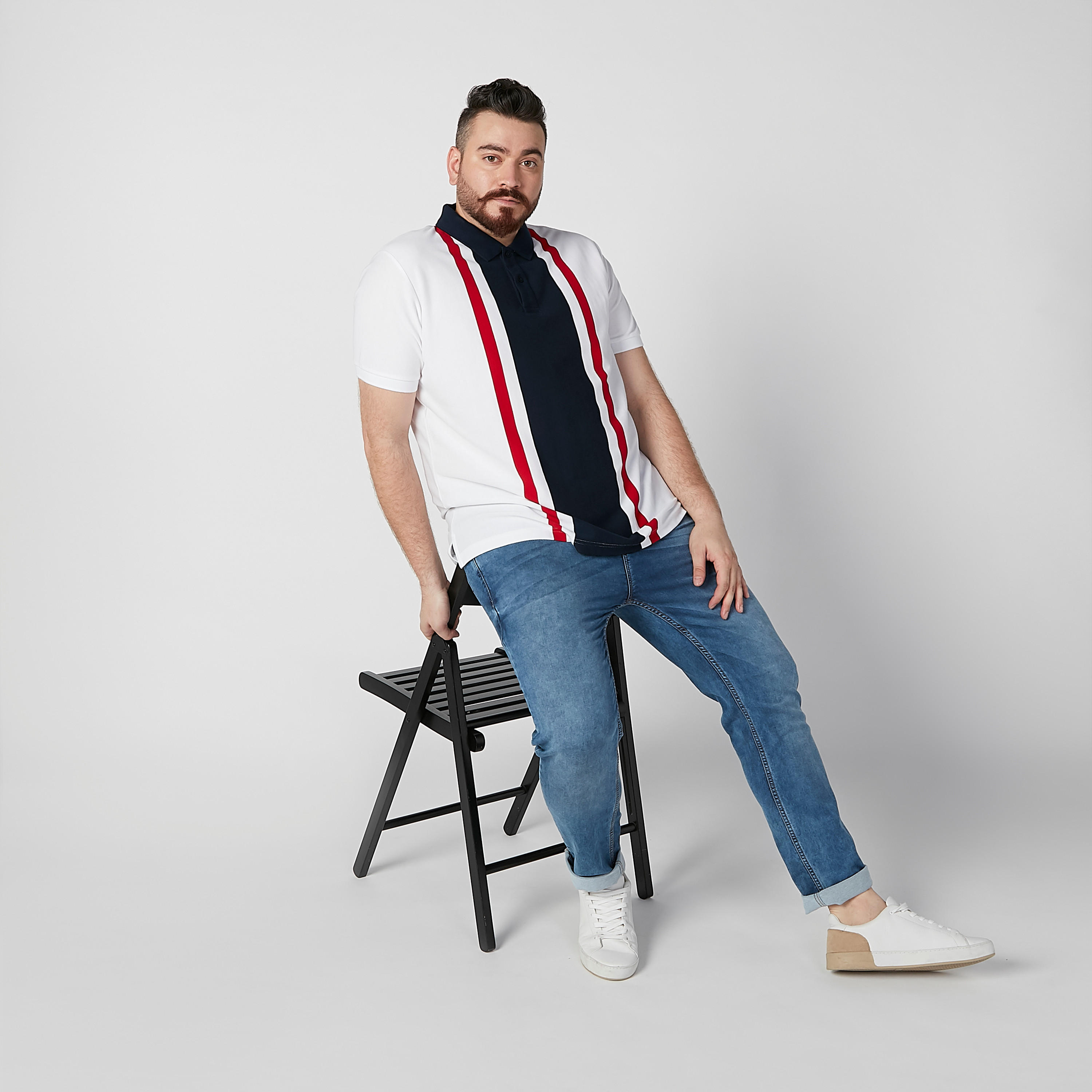 تيشيرت بولو مخطط بأكمام قصيرة-men-clothing-tshirtsandpolos-polos-image-5