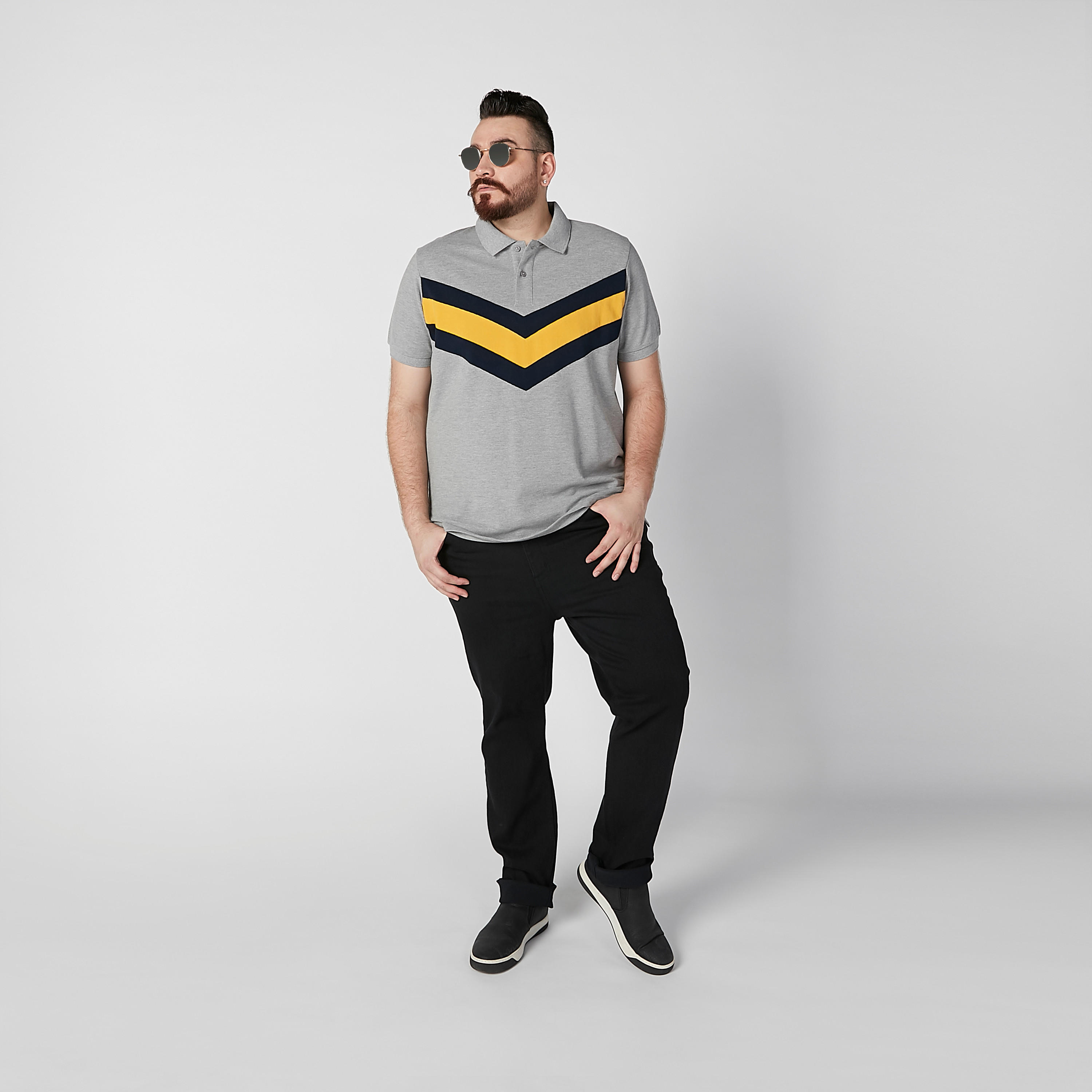 تيشيرت بولو بارز الملمس بأكمام قصيرة-men-clothing-tshirtsandpolos-polos-image-1