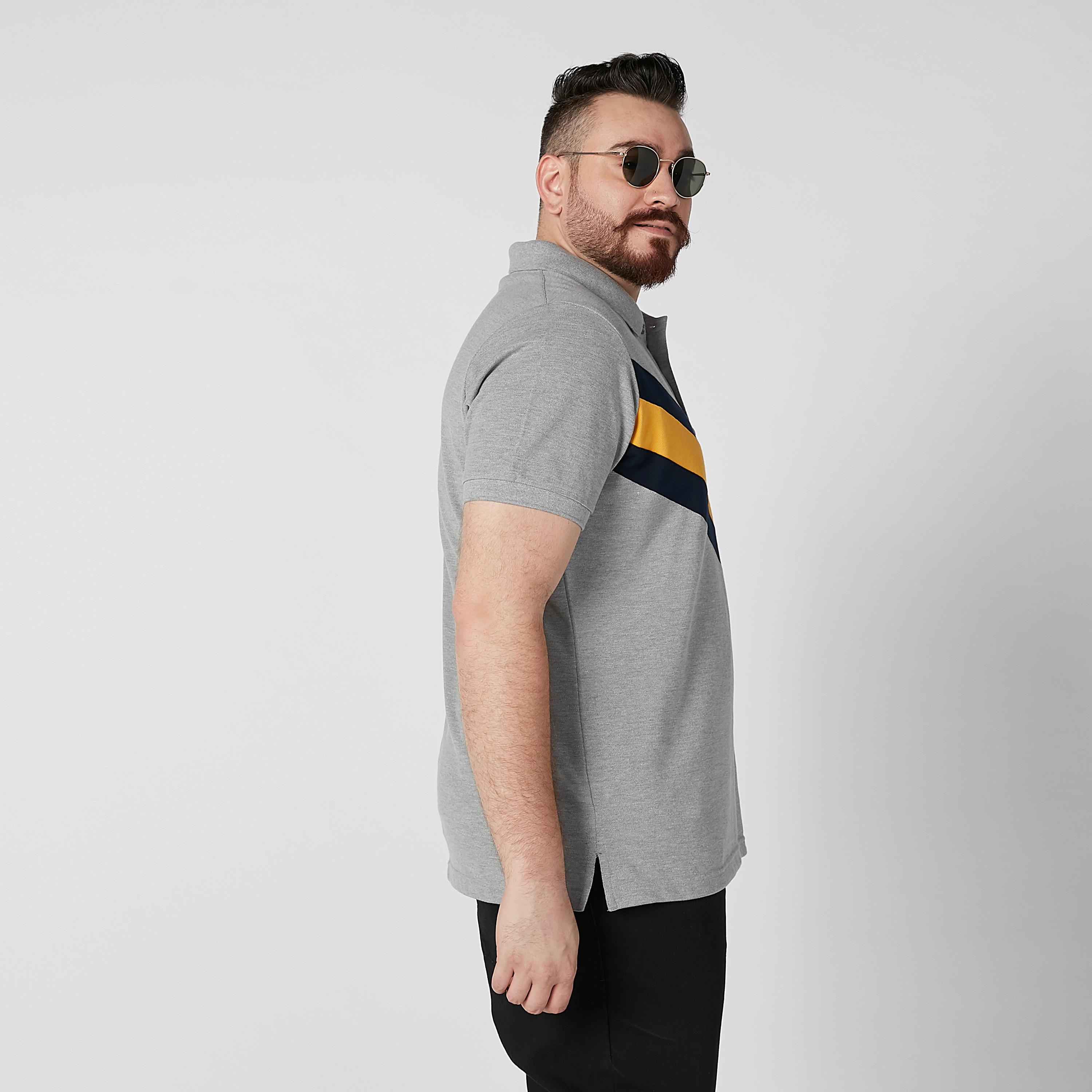 تيشيرت بولو بارز الملمس بأكمام قصيرة-men-clothing-tshirtsandpolos-polos-image-2