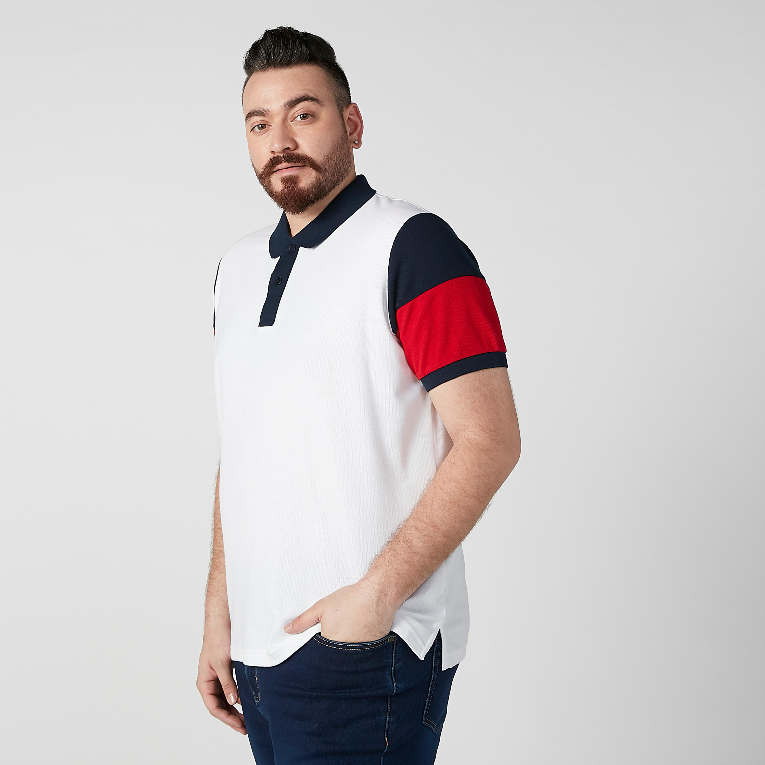 تيشيرت بولو بارز الملمس بأكمام قصيرة-men-clothing-tshirtsandpolos-polos-image-1