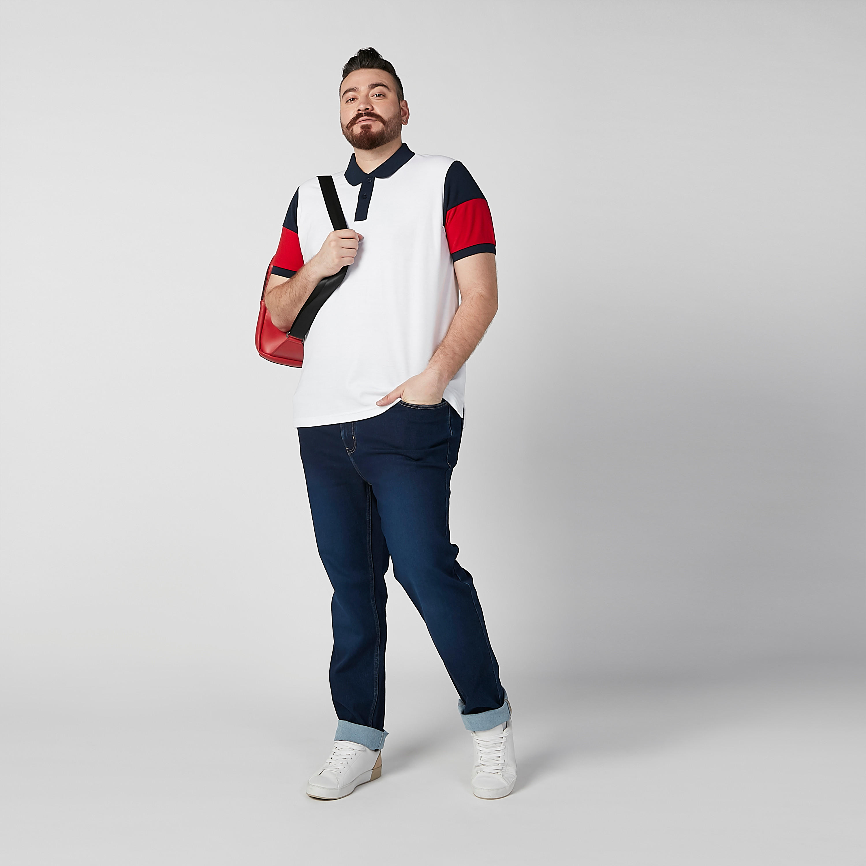 تيشيرت بولو بارز الملمس بأكمام قصيرة-men-clothing-tshirtsandpolos-polos-image-2
