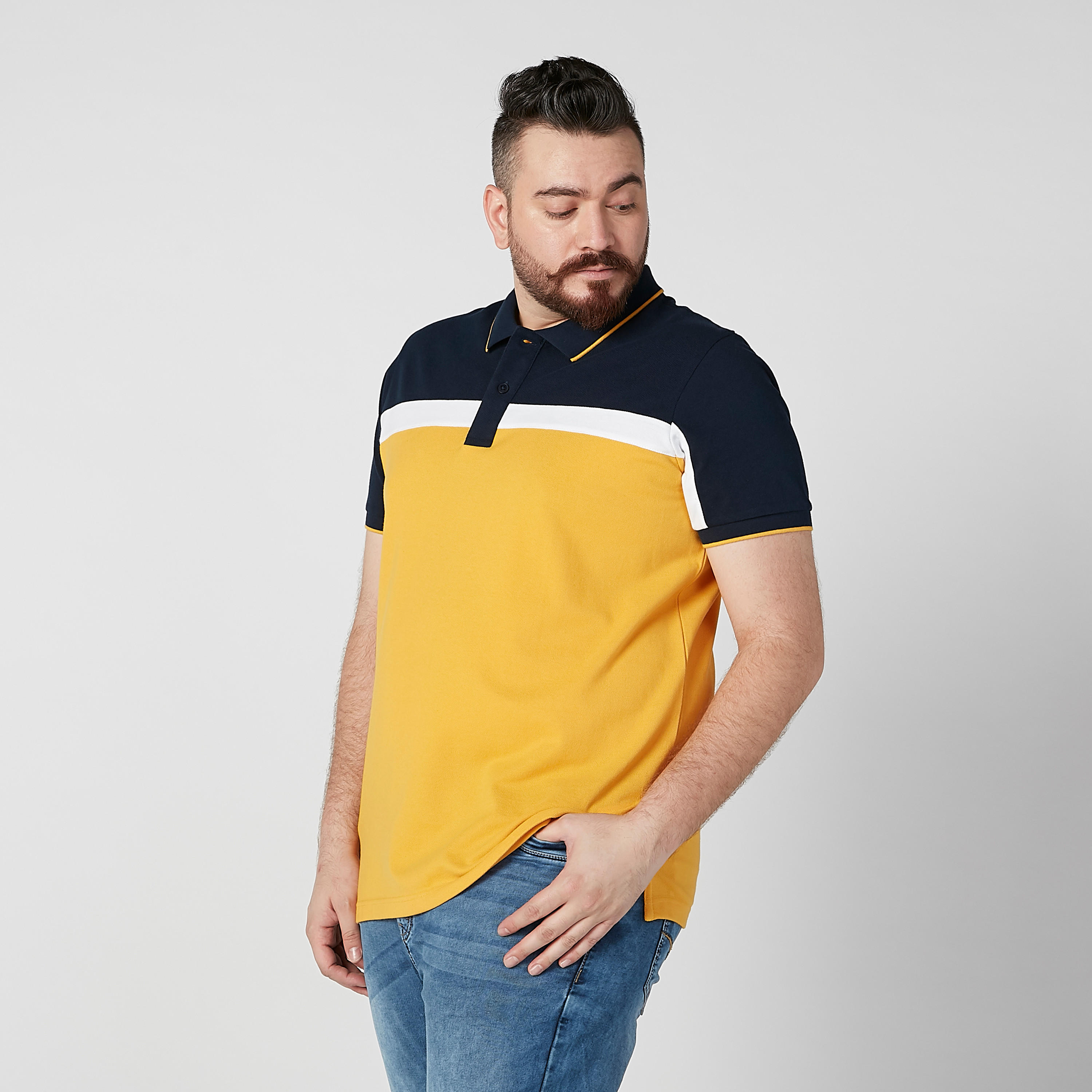 تيشيرت بولو بارز الملمس بأكمام قصيرة-men-clothing-tshirtsandpolos-polos-image-3