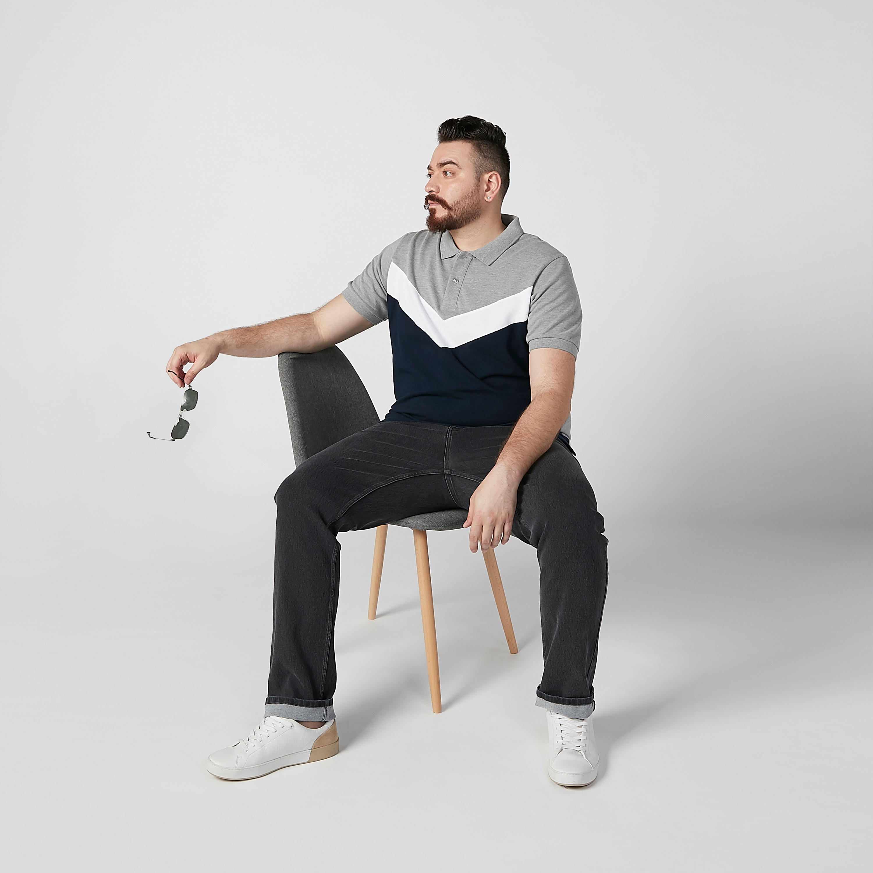 تيشيرت بولو بارز الملمس بأكمام قصيرة-men-clothing-tshirtsandpolos-polos-image-1