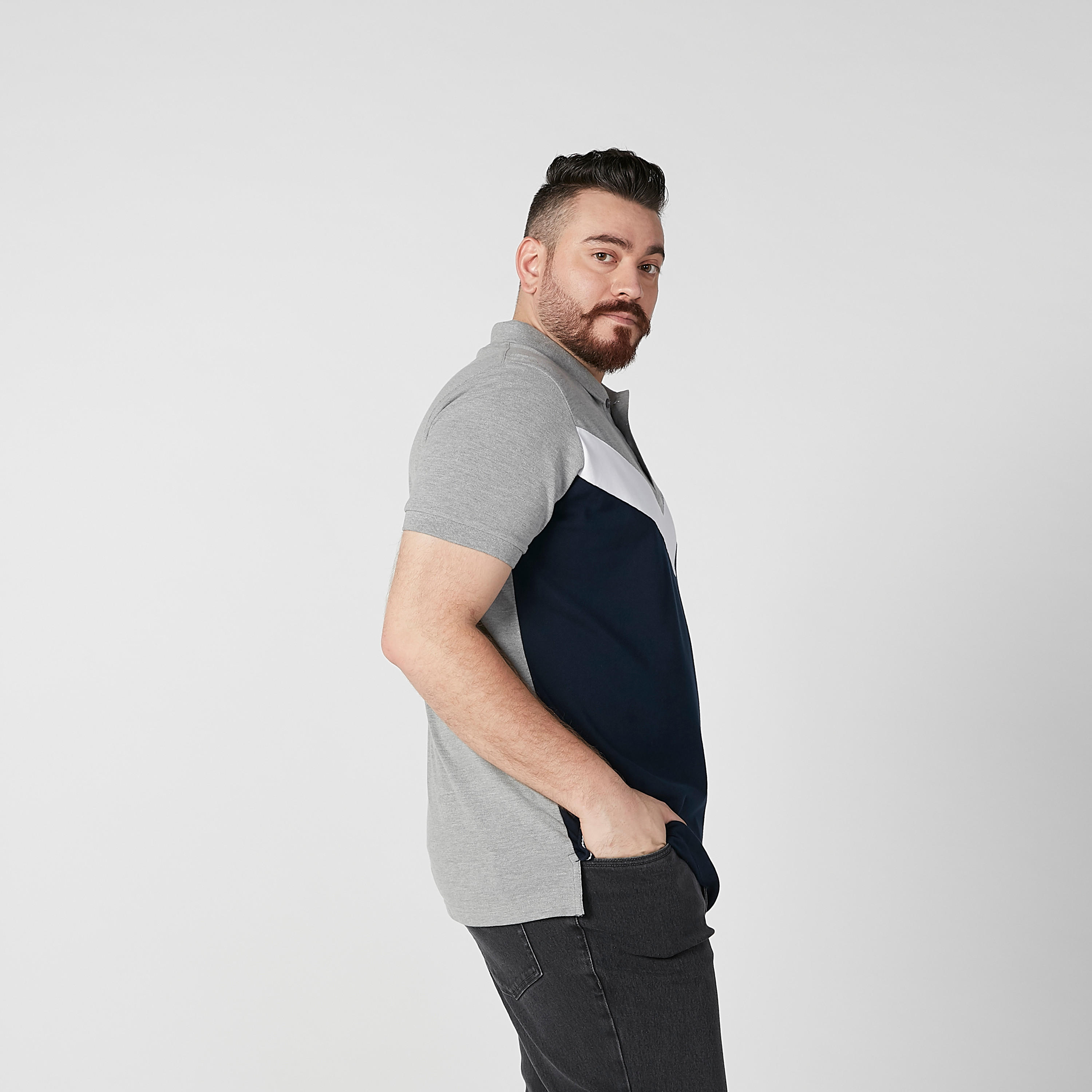 تيشيرت بولو بارز الملمس بأكمام قصيرة-men-clothing-tshirtsandpolos-polos-image-2