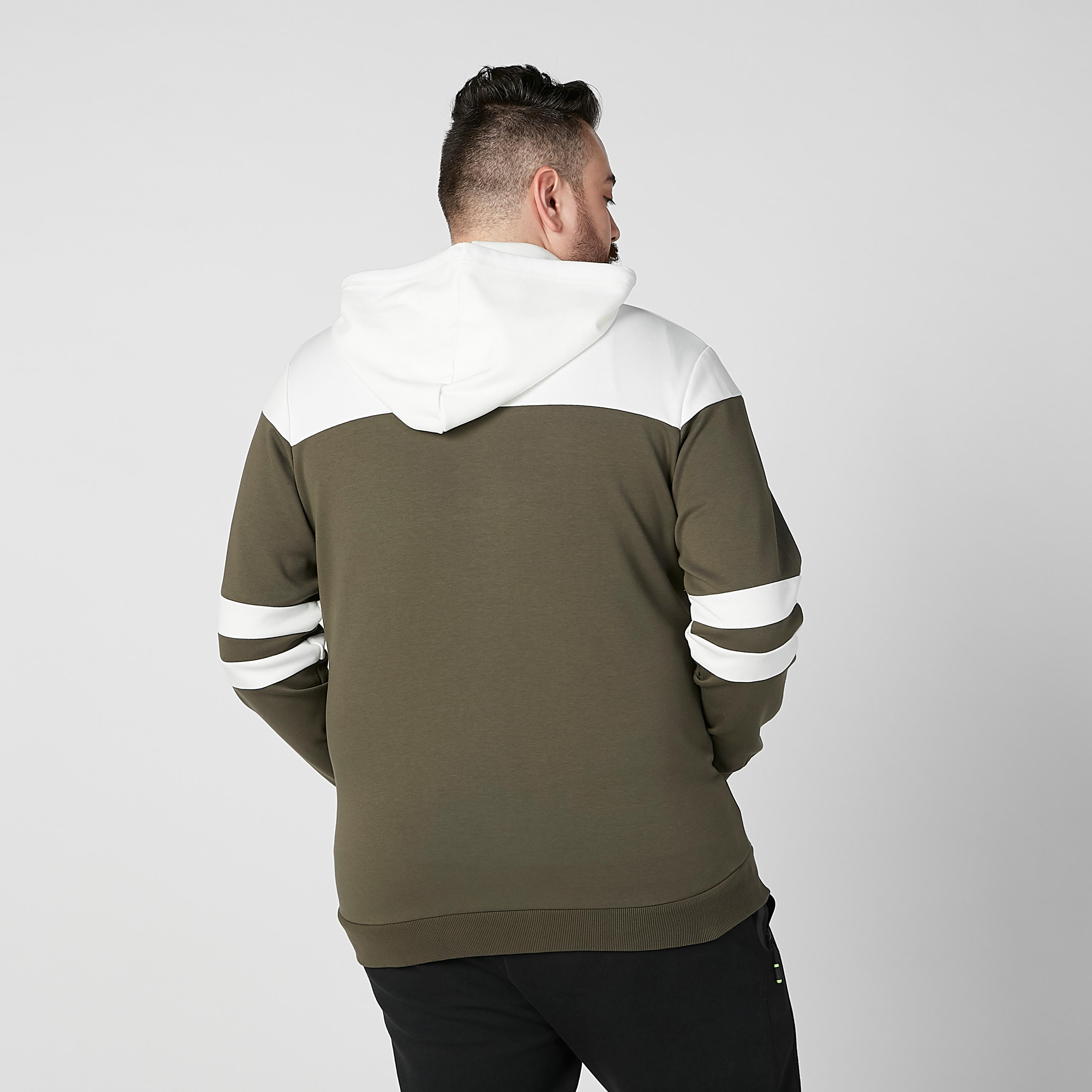 Colour Block Sweatshirt with Hood and Slant Pockets-men-winterwear-hoodiesandsweatshirts-image-3