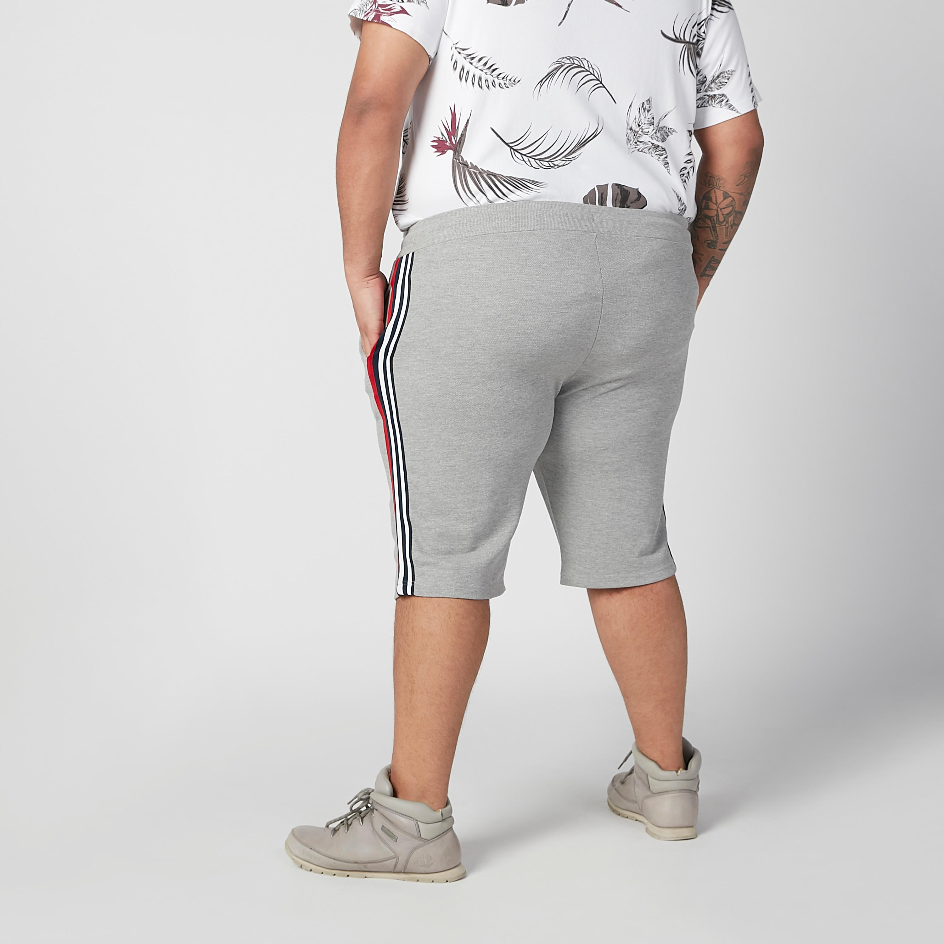 Striped Mid Waist Shorts with Elasticised Waistband and Pocket Detail-men-clothing-bottoms-shorts-image-8