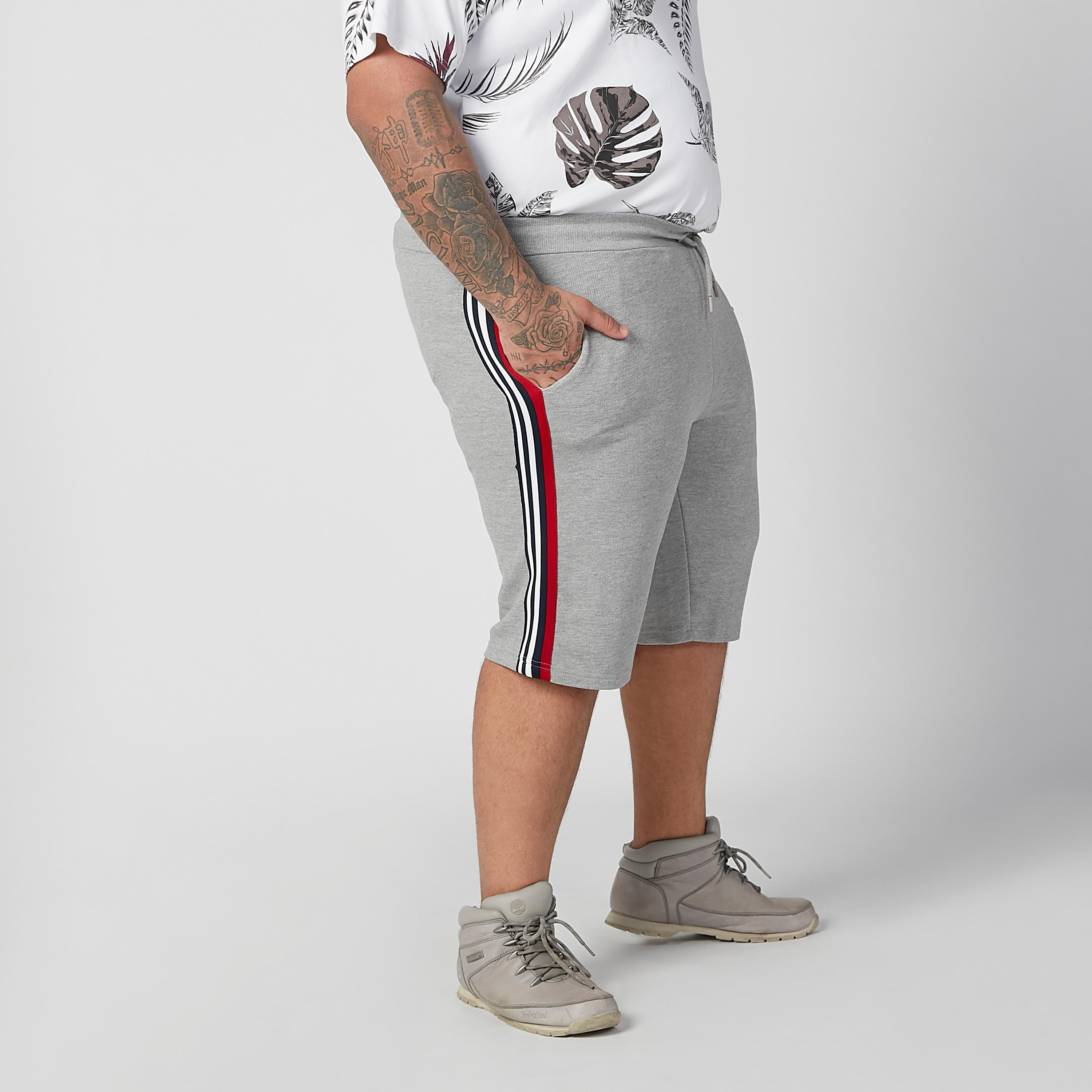 Striped Mid Waist Shorts with Elasticised Waistband and Pocket Detail-men-clothing-bottoms-shorts-image-9
