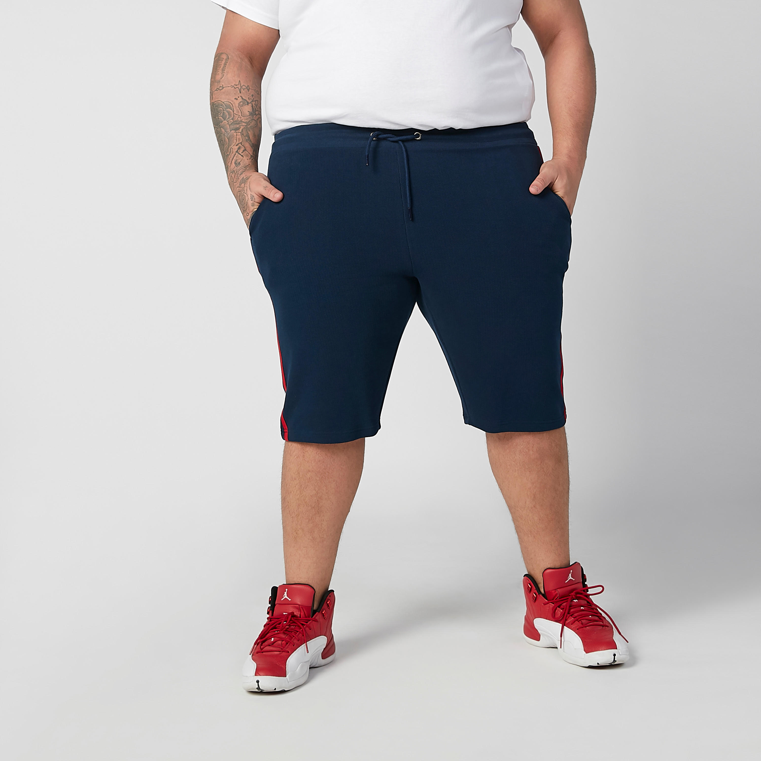 Striped Mid Waist Shorts with Elasticised Waistband and Pocket Detail-men-clothing-bottoms-shorts-image-3