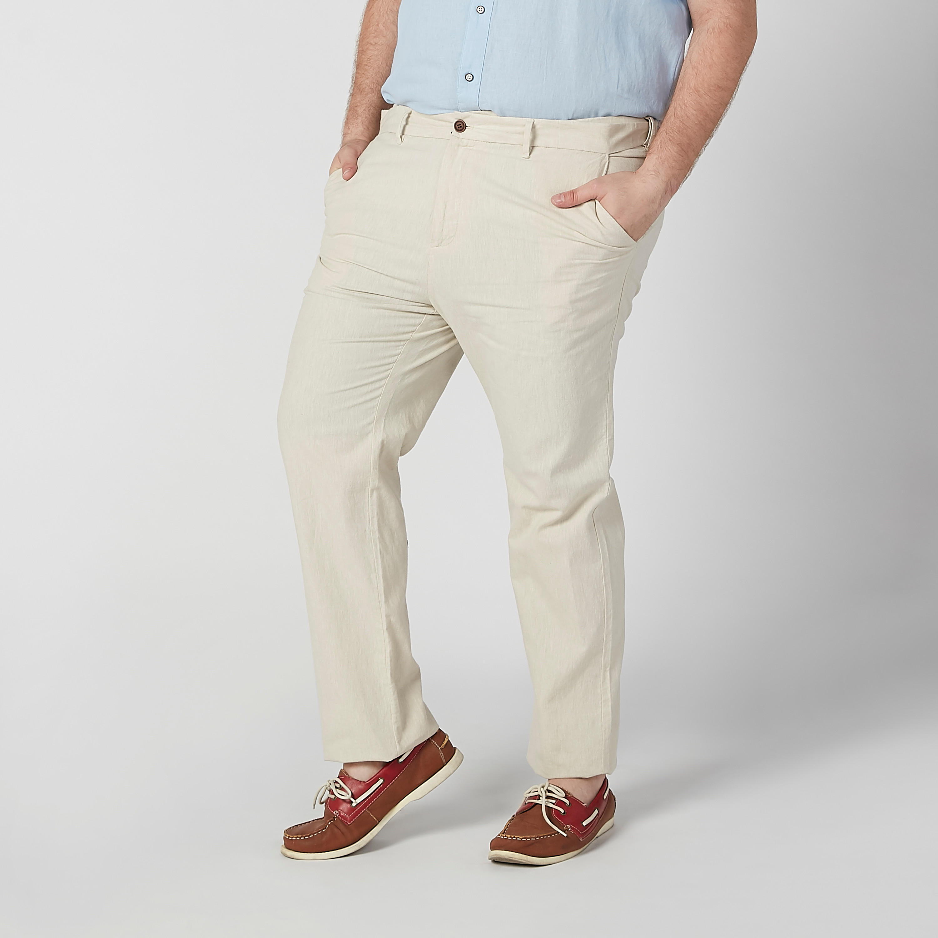 بنطلون شينو سادة بخصر متوسط الارتفاع وجيوب-men-clothing-bottoms-trousersandchinos-trousers-image-2