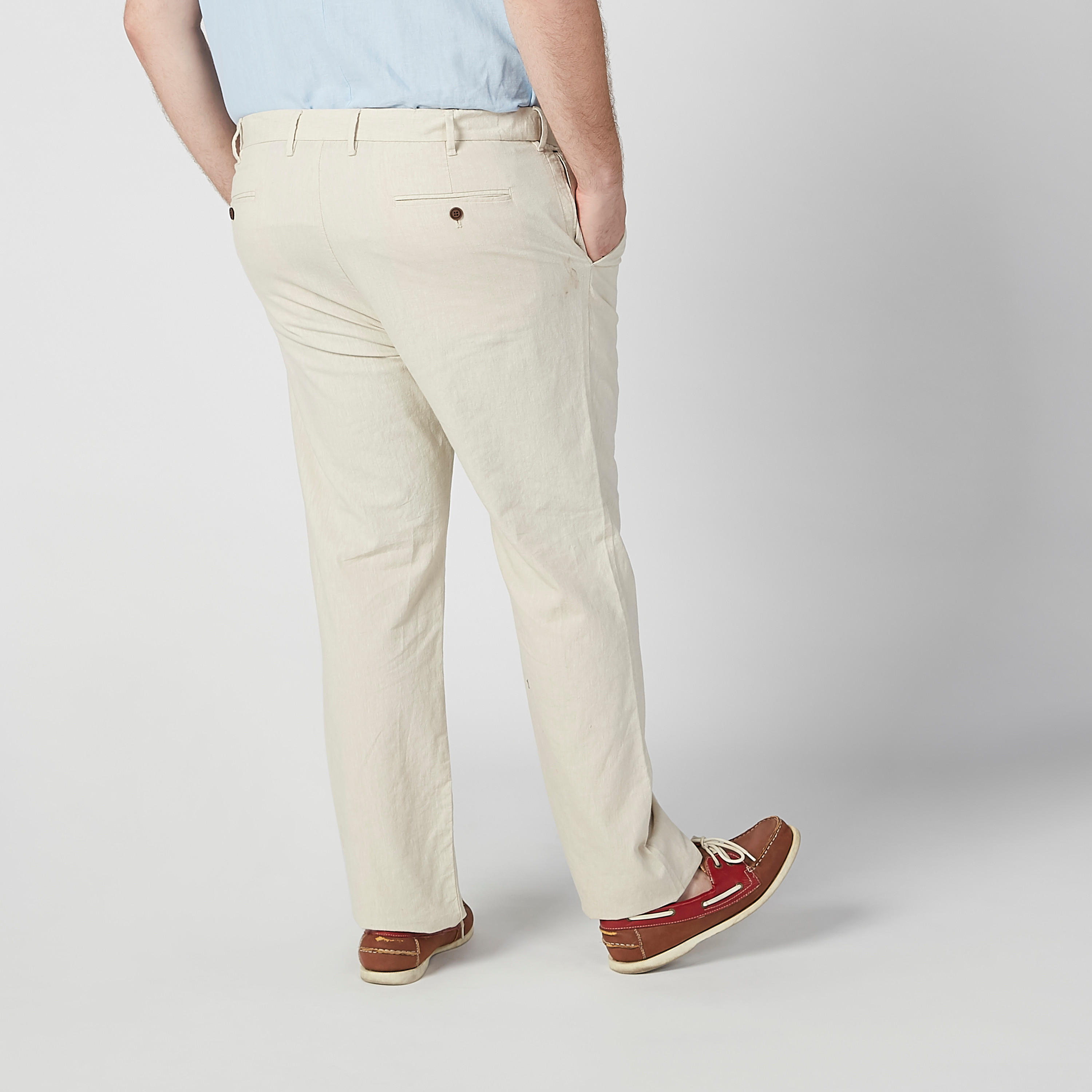 بنطلون شينو سادة بخصر متوسط الارتفاع وجيوب-men-clothing-bottoms-trousersandchinos-trousers-image-3