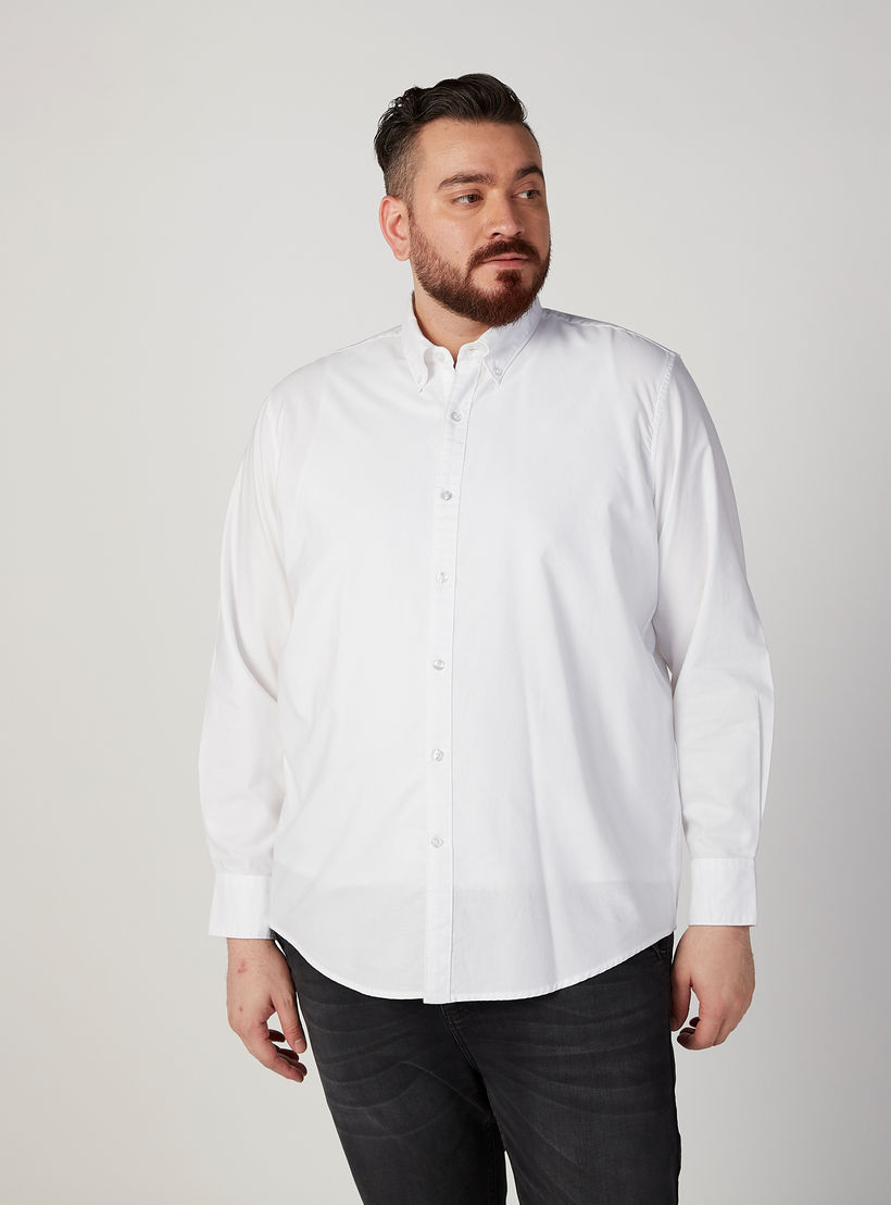 قميص سادة بياقة عاديّة وأكمام طويلة-men-clothing-shirts-image-4