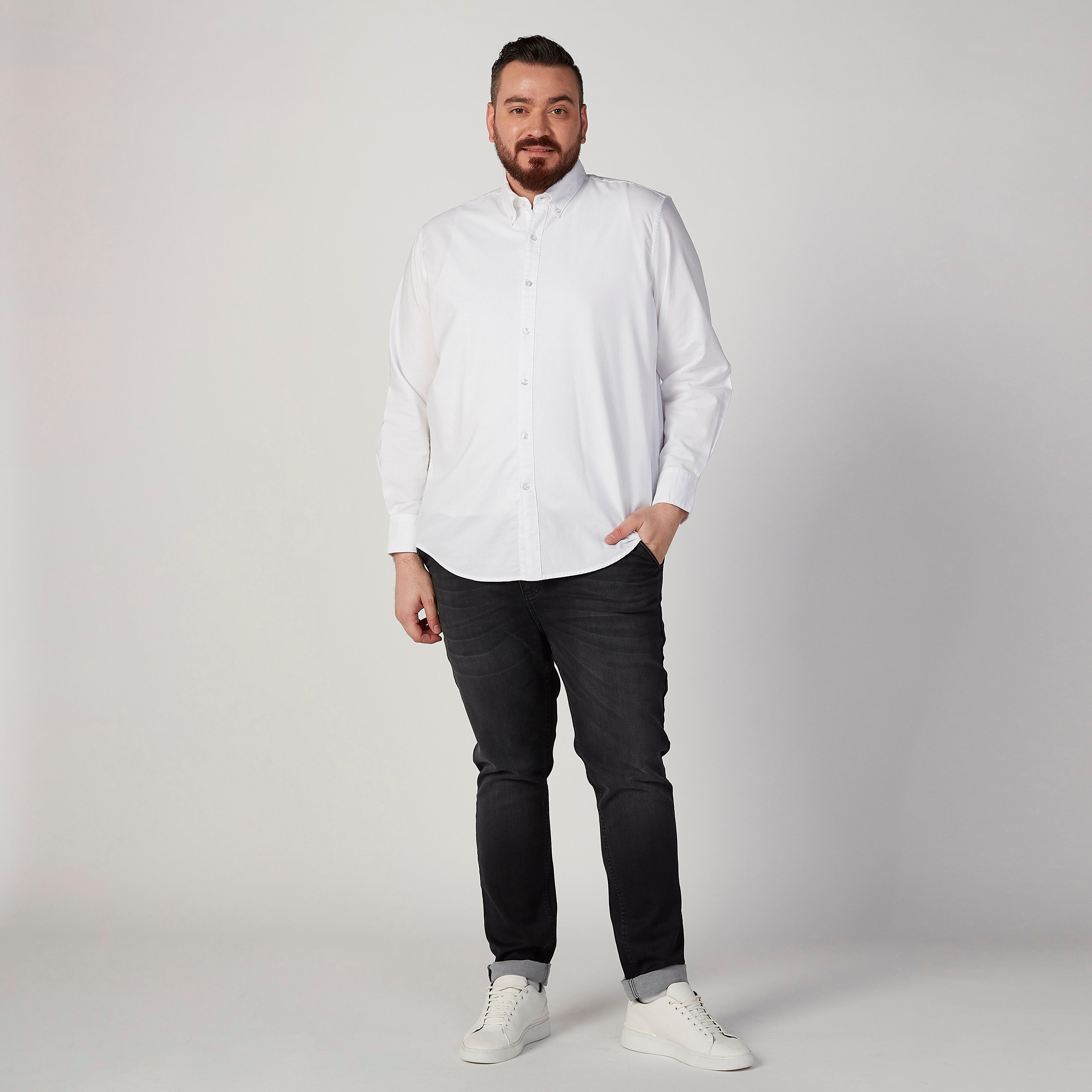 قميص سادة بياقة عاديّة وأكمام طويلة-men-clothing-shirts-image-3