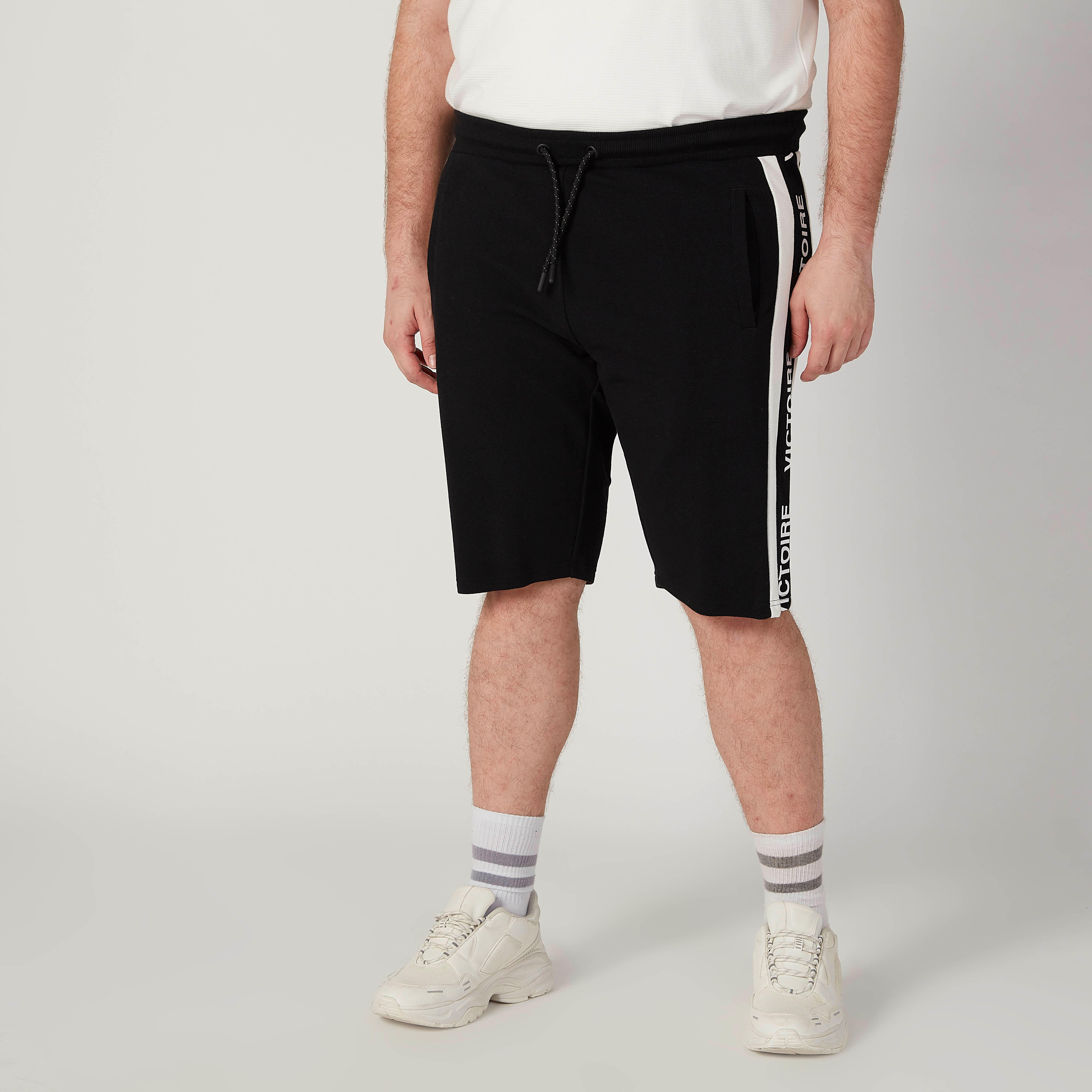 Printed Mid-Rise Shorts with Drawstring Waistband-men-clothing-bottoms-shorts-image-1