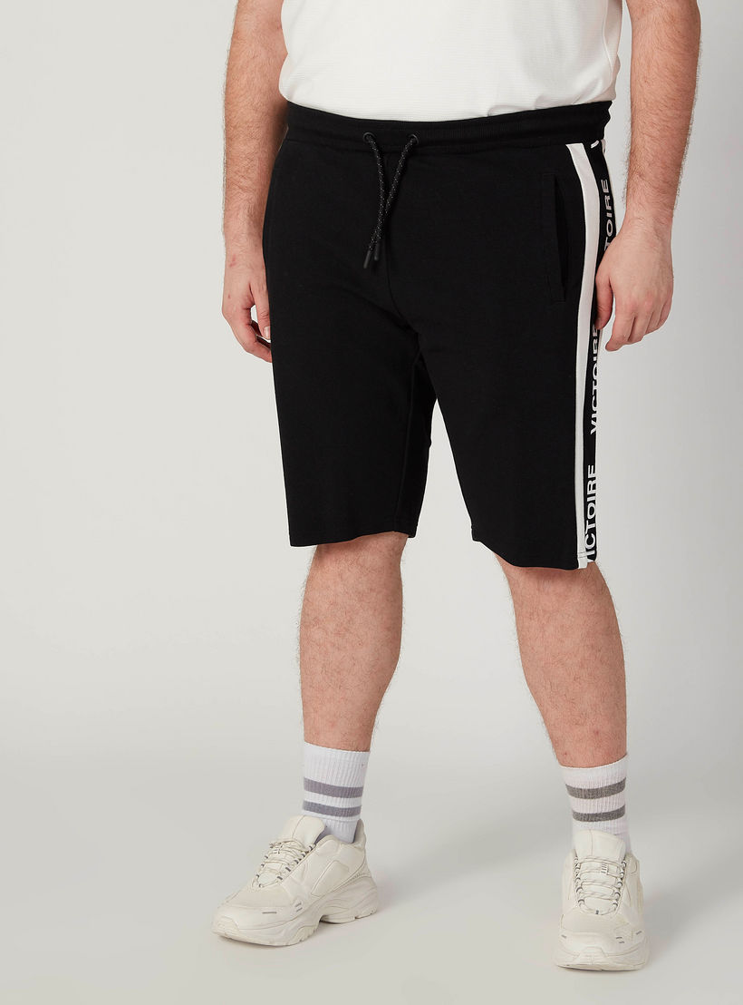 Printed Mid-Rise Shorts with Drawstring Waistband-men-clothing-bottoms-shorts-image-1