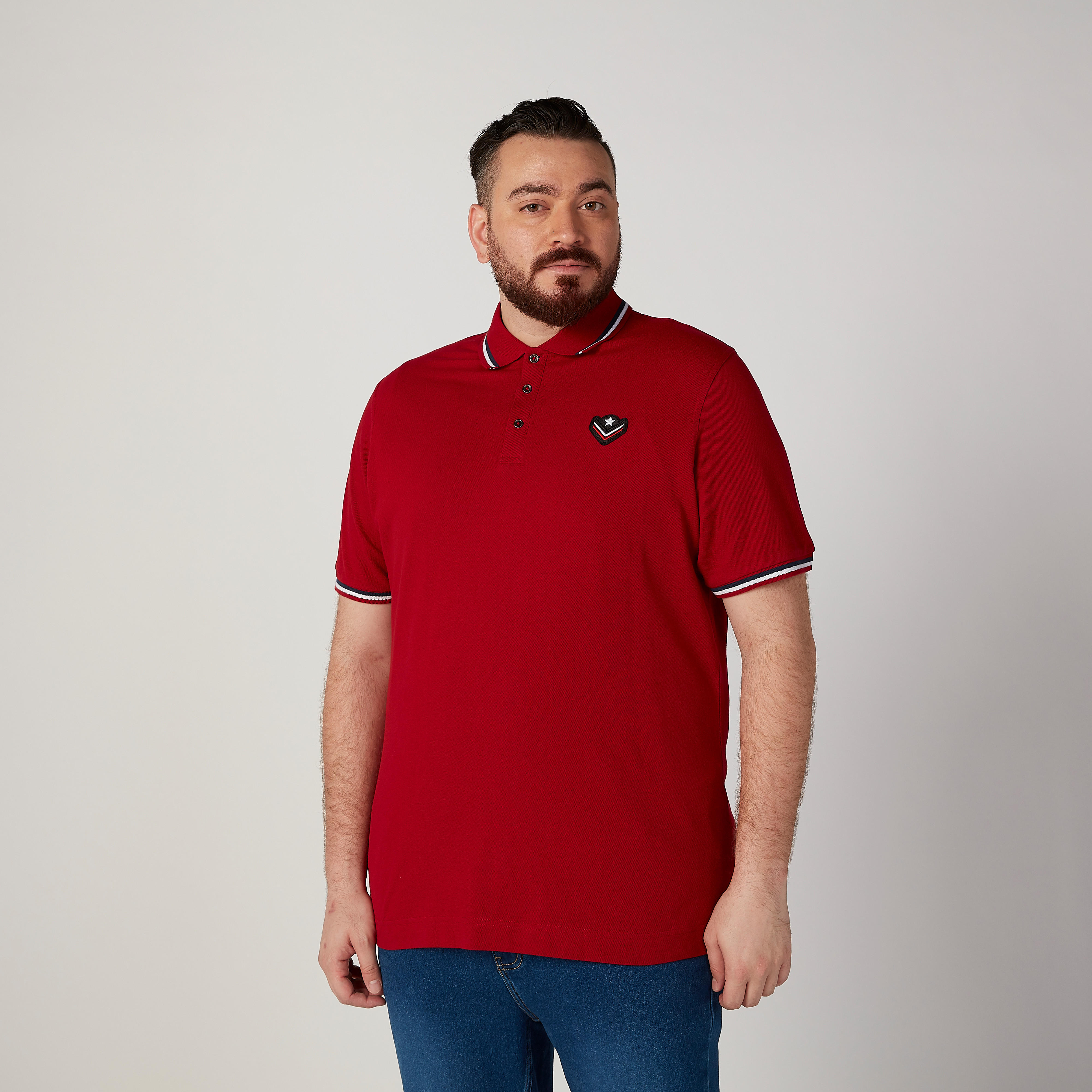 تيشيرت بولو بارز الملمس بأكمام قصيرة-men-clothing-tshirtsandpolos-polos-image-1
