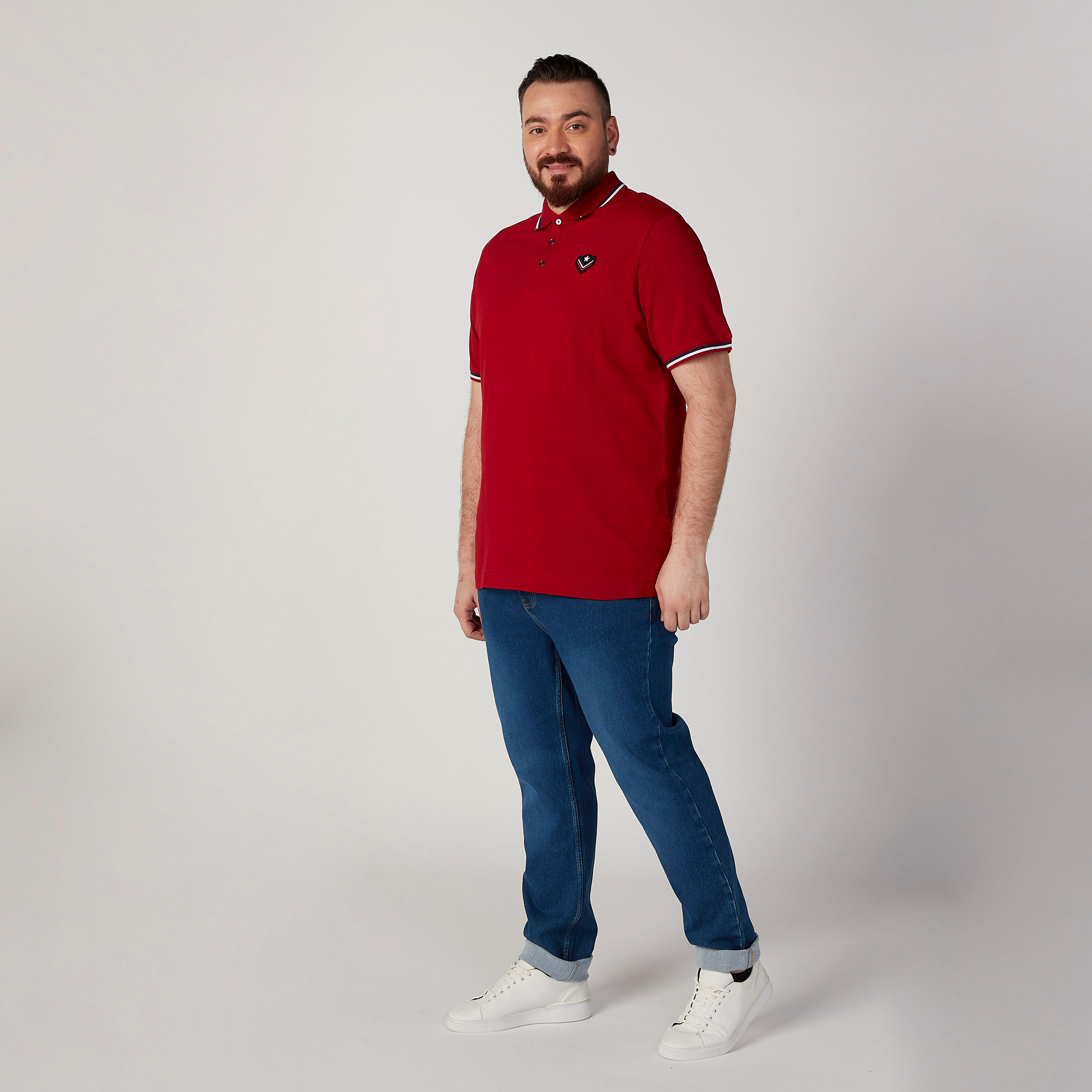 تيشيرت بولو بارز الملمس بأكمام قصيرة-men-clothing-tshirtsandpolos-polos-image-2