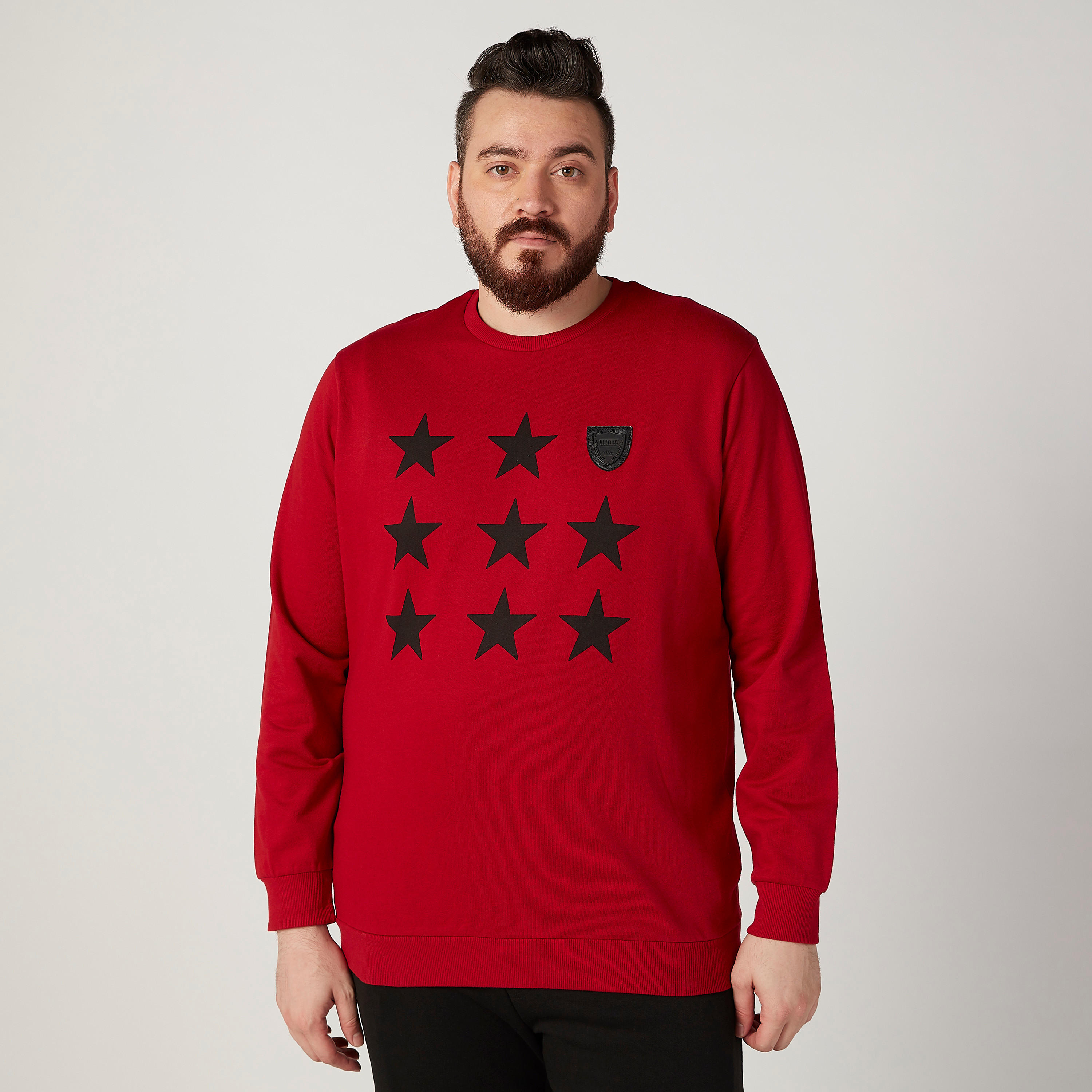 Printed Sweatshirt with Crew Neck and Long Sleeves-men-winterwear-hoodiesandsweatshirts-image-1