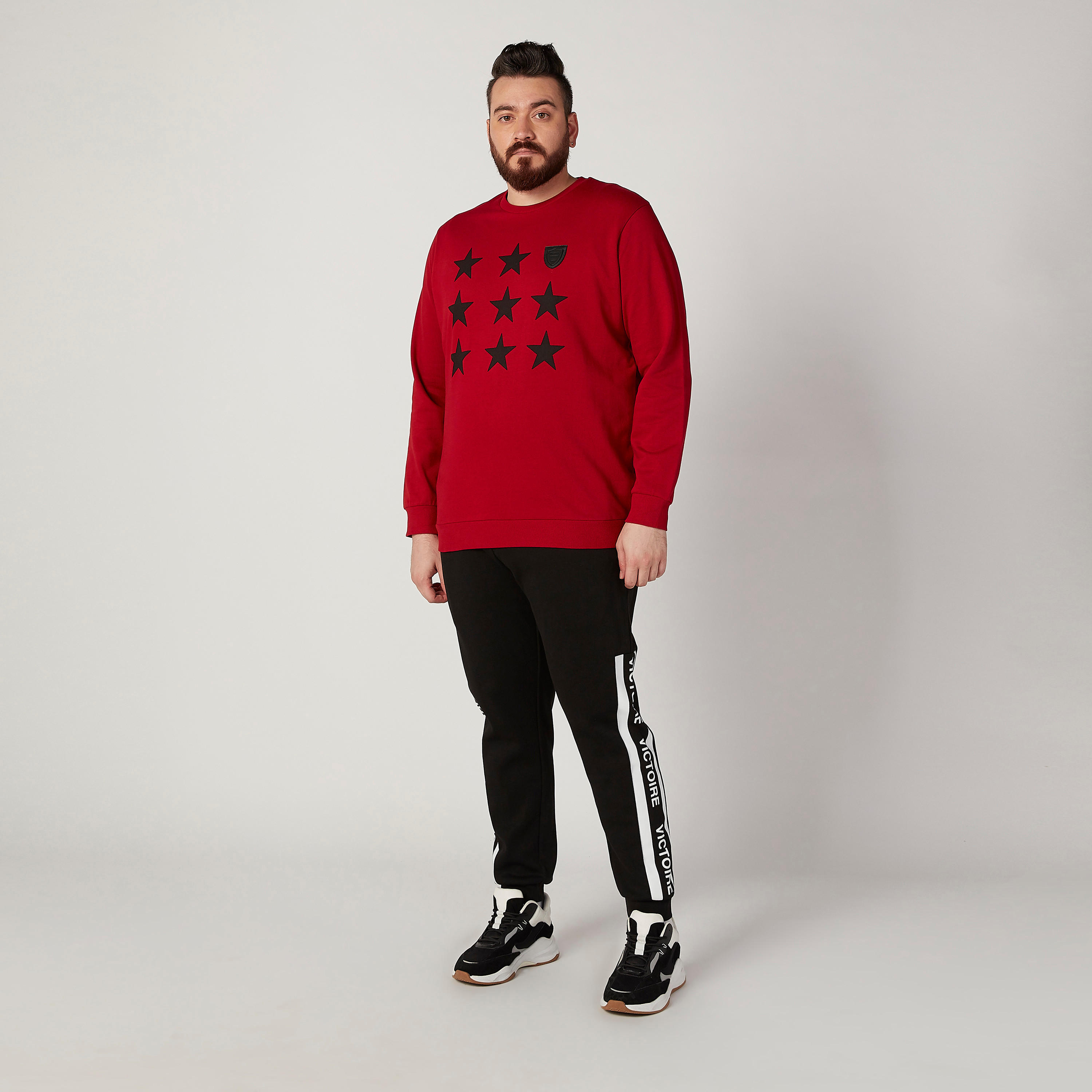 Printed Sweatshirt with Crew Neck and Long Sleeves-men-winterwear-hoodiesandsweatshirts-image-2