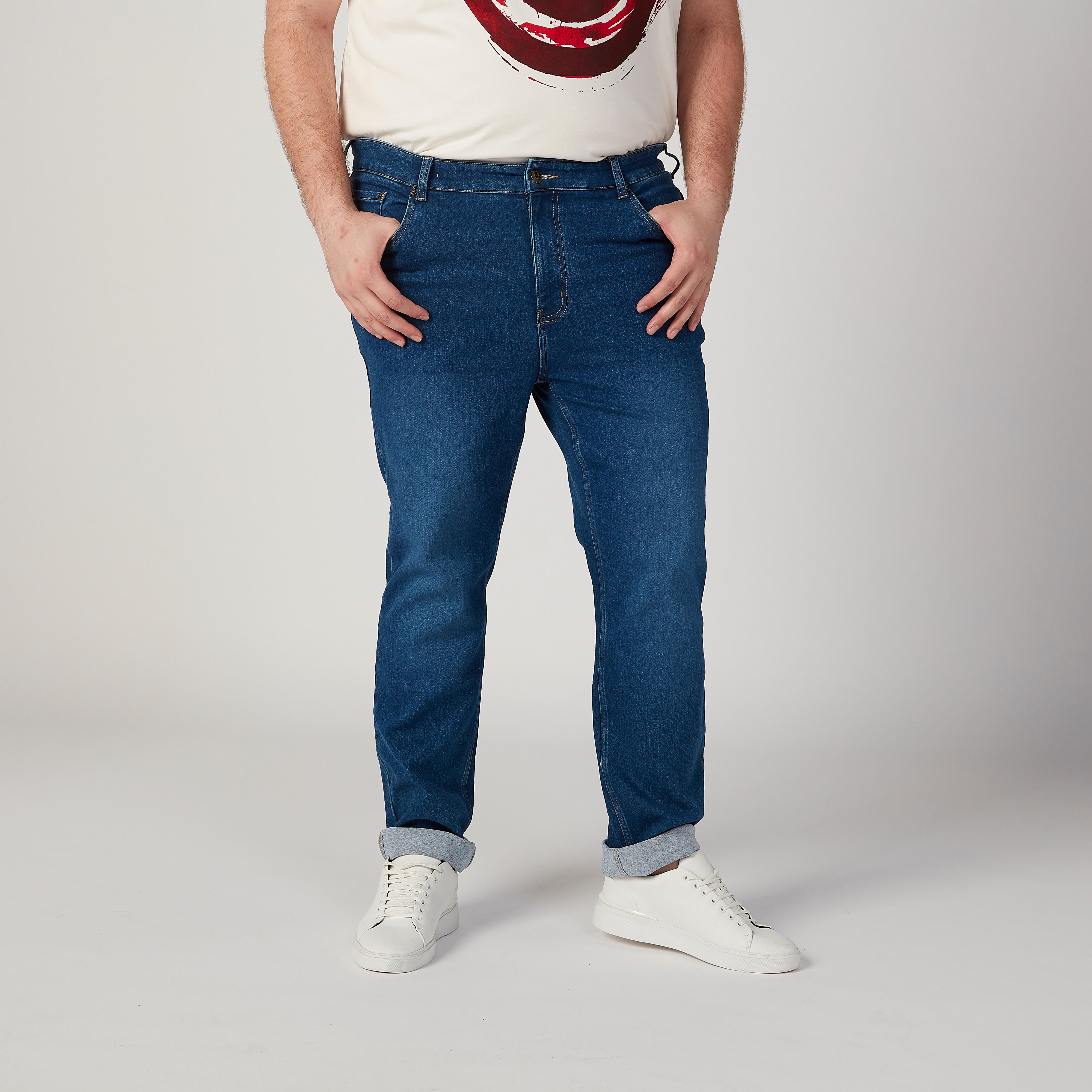بنطلون جينز مستدام بخصر متوسط الارتفاع وجيوب-men-clothing-bottoms-jeans-image-1