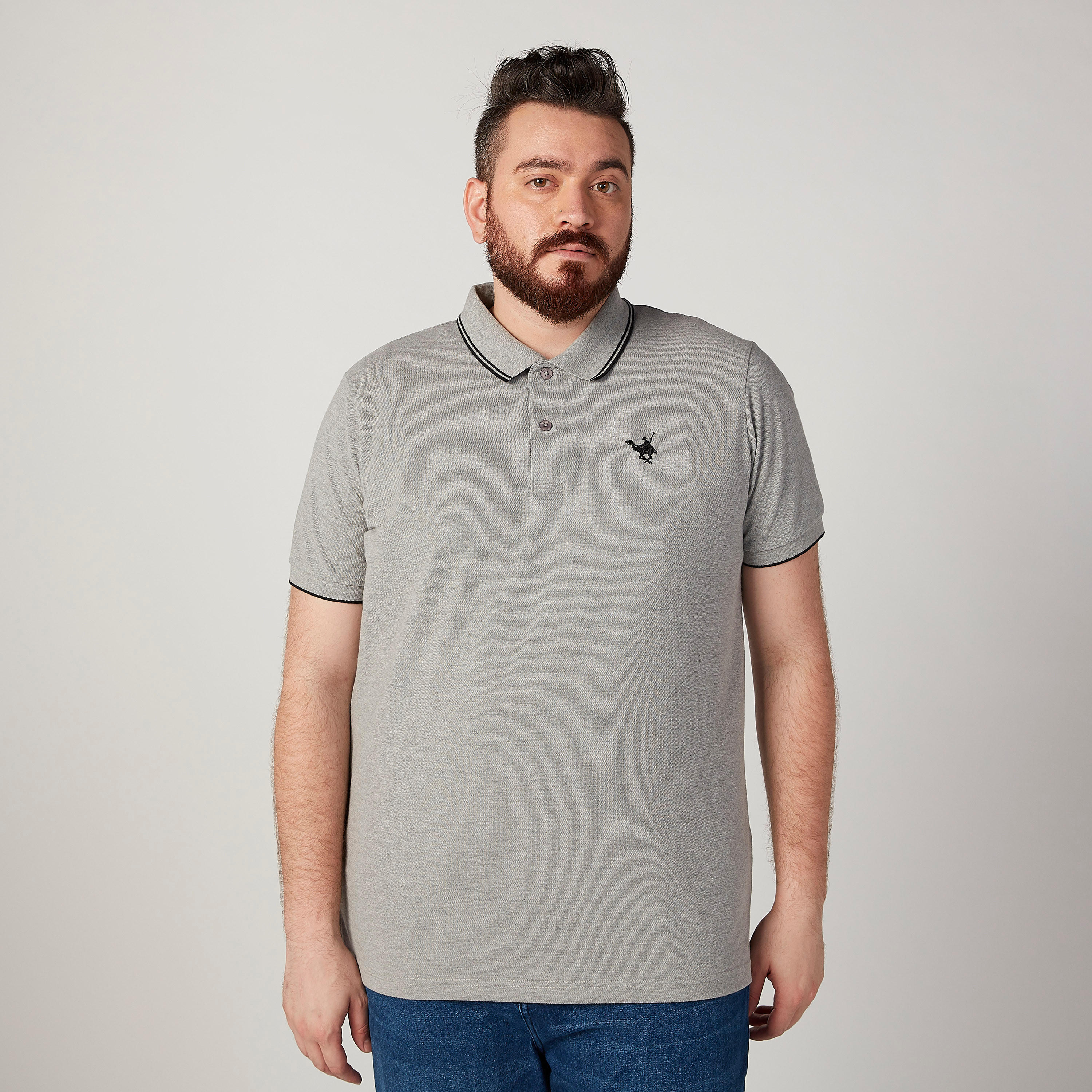 تيشيرت بولو مستدام بارز الملمس بأكمام قصيرة-men-clothing-tshirtsandpolos-polos-image-1