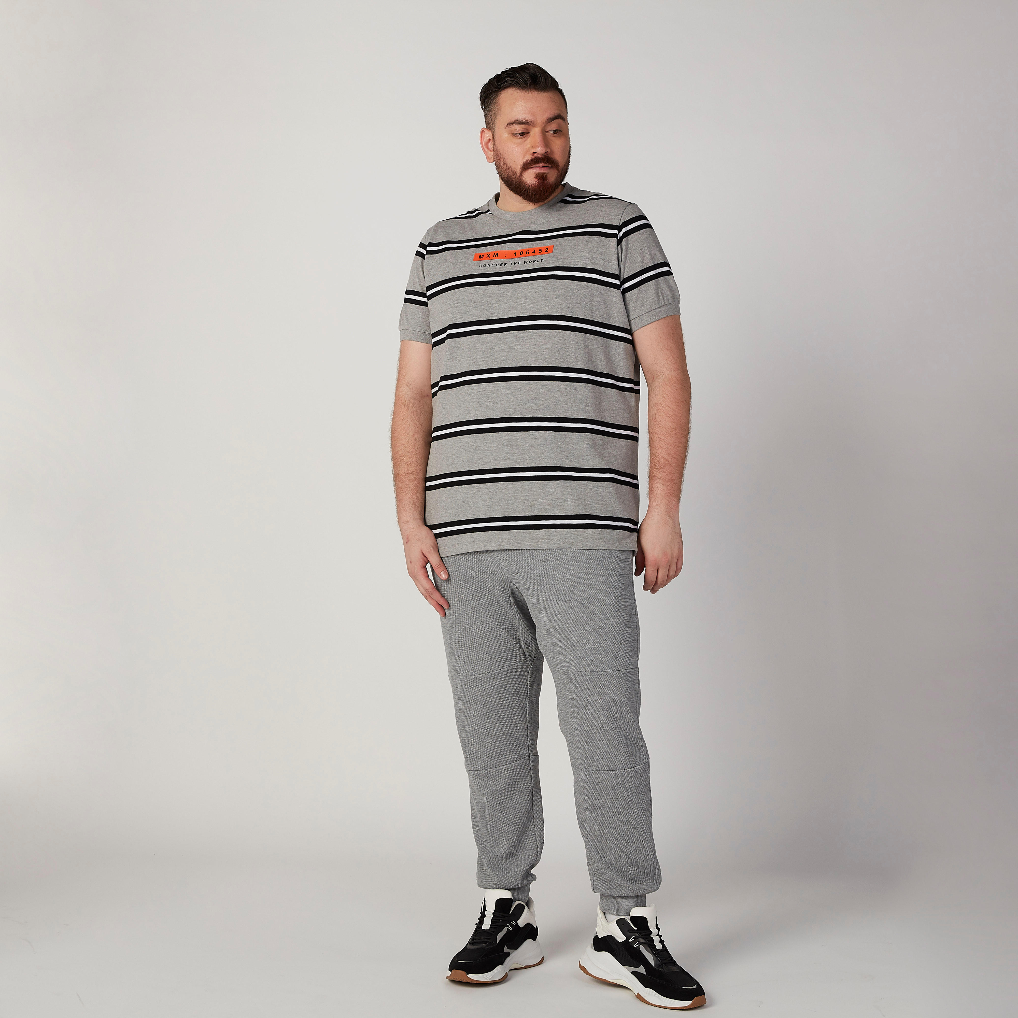 بنطلون رياضي سادة بخصر متوسط الارتفاع وجيوب-men-clothing-bottoms-joggers-image-2