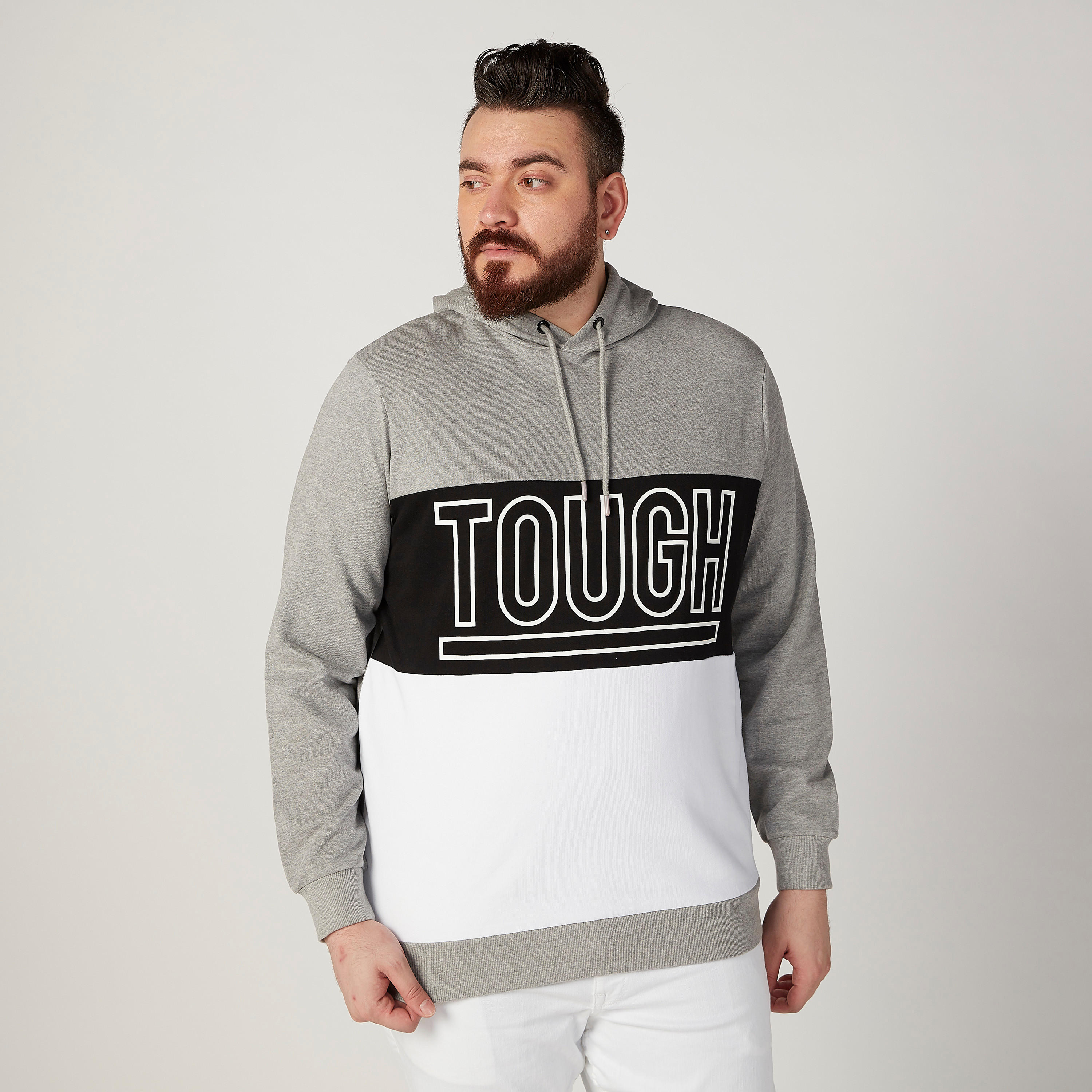 Printed Sweatshirt with Long Sleeves and Hood-men-winterwear-hoodiesandsweatshirts-image-1