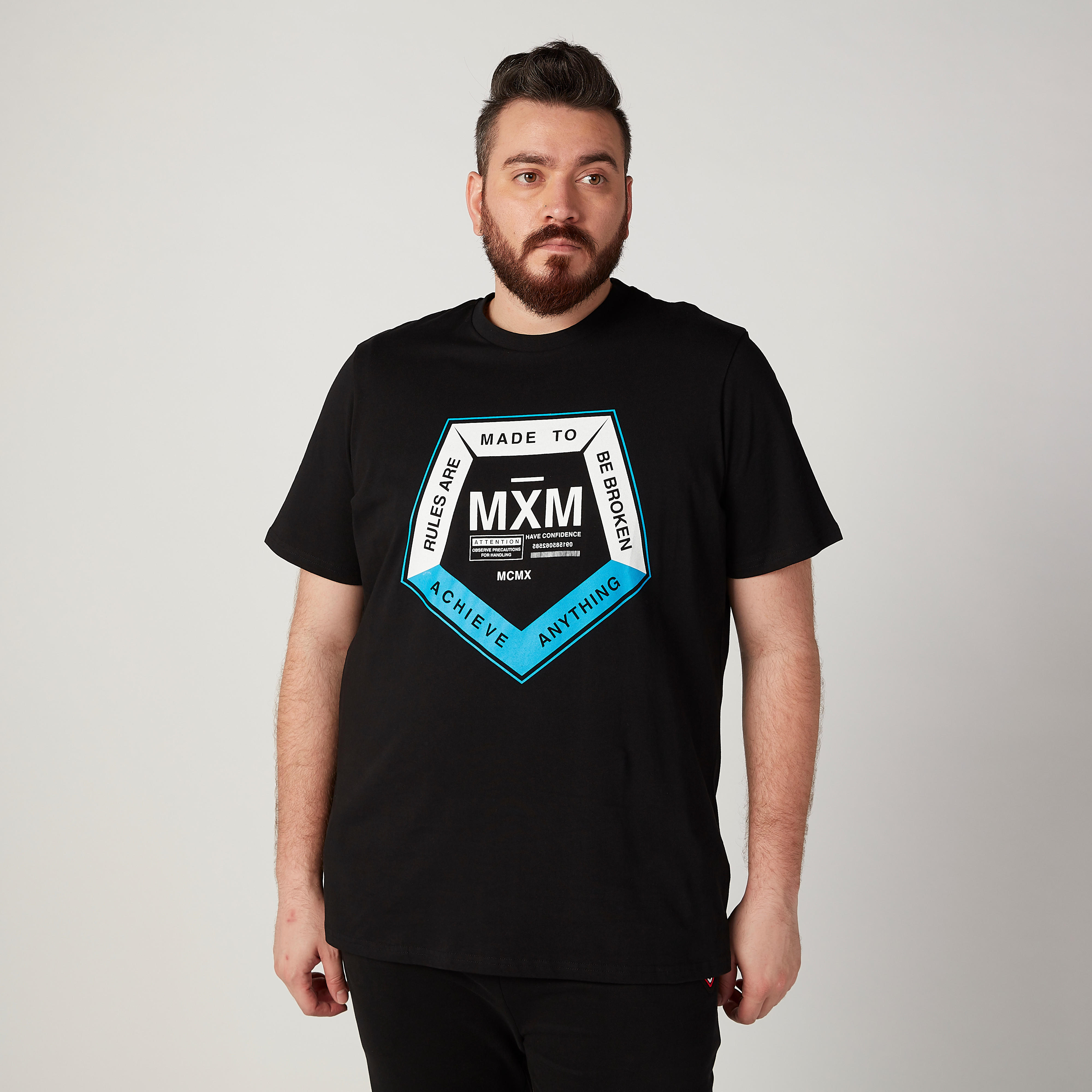 Printed Crew Neck T-shirt with Short Sleeves-men-clothing-tshirtsandpolos-tshirts-image-1