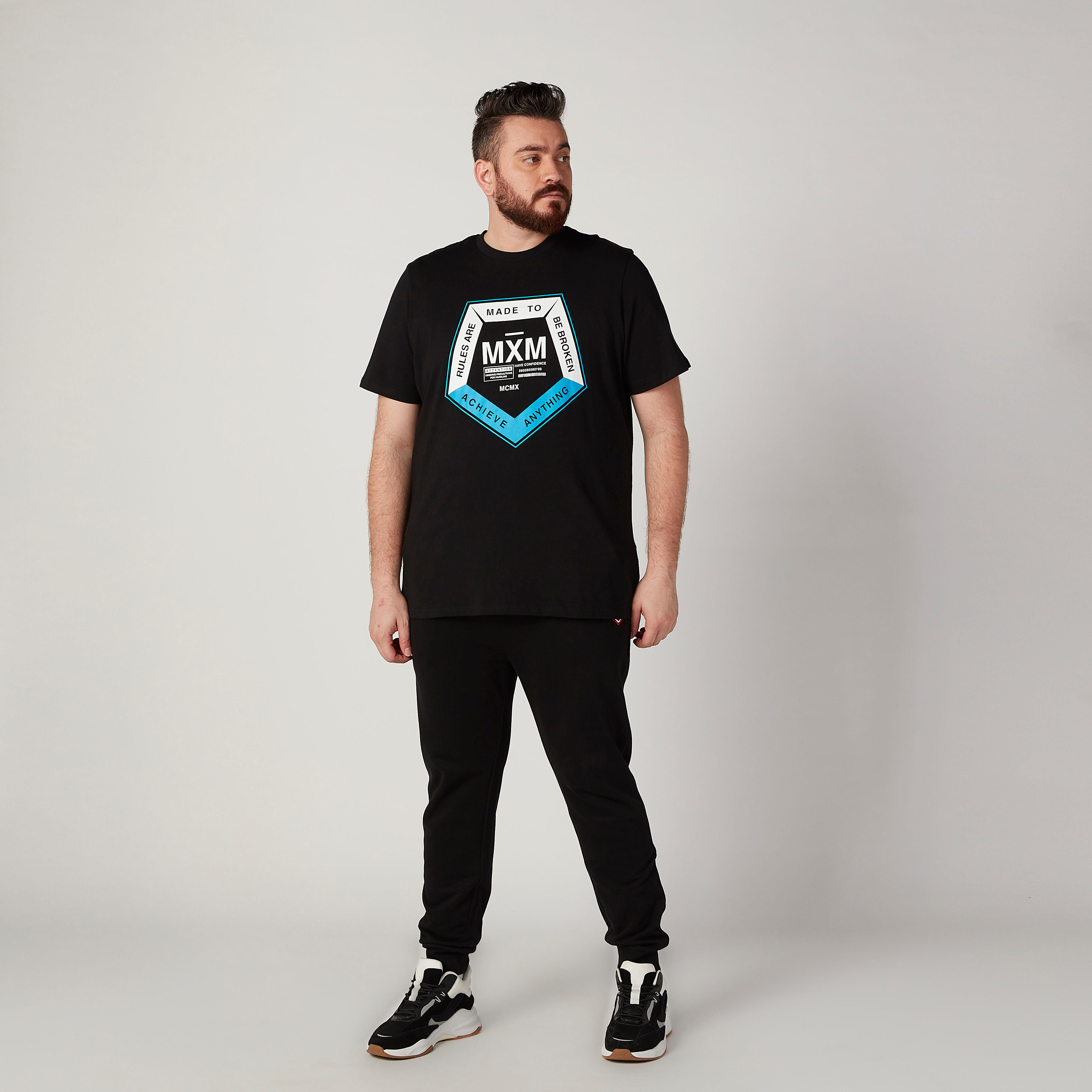 Printed Crew Neck T-shirt with Short Sleeves-men-clothing-tshirtsandpolos-tshirts-image-2